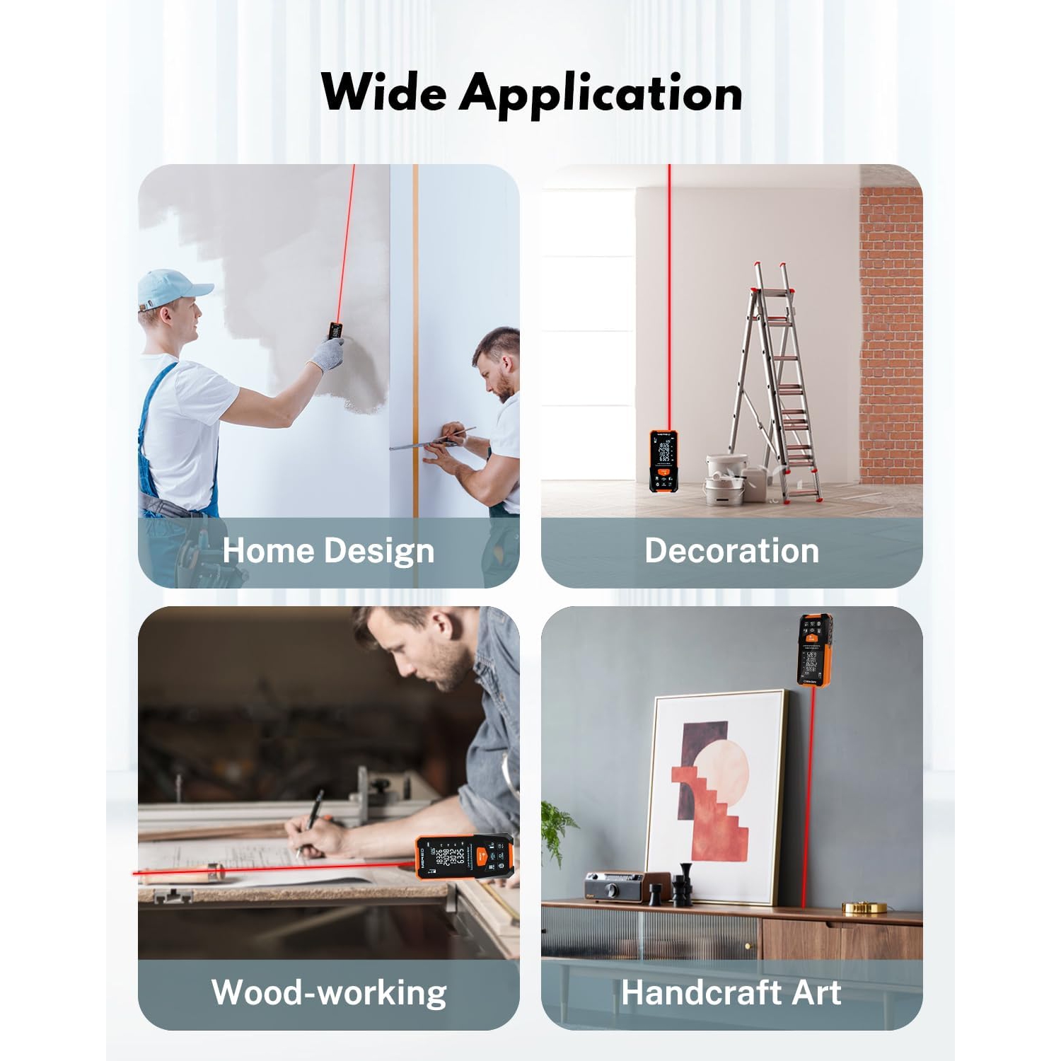 Distance Compteur laser infrarouge Distance Compteur laser Règle électronique portative - 100&nbsp;m/328&nbsp;pi