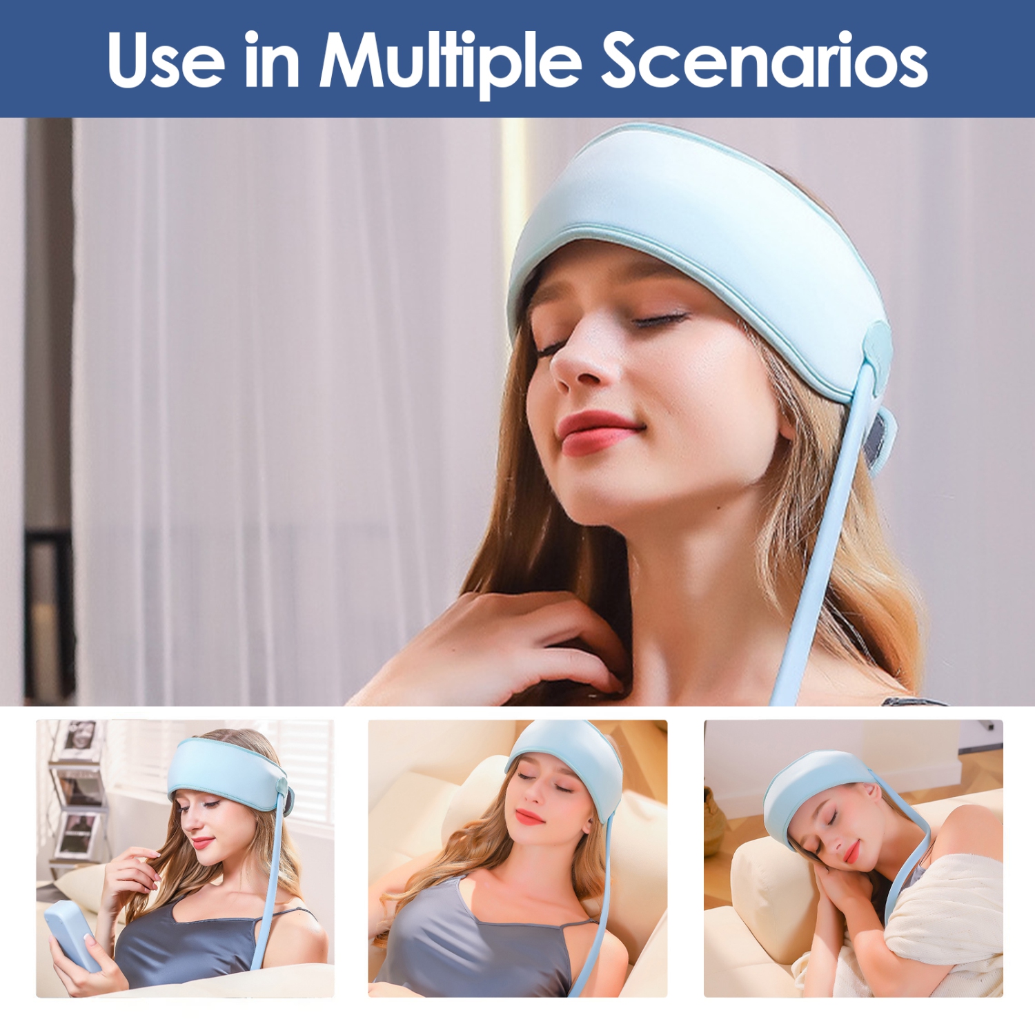 Appareil de massage intelligent pour la tête, appareil de massage électrique pour le sommeil à domicile, massage avec coussin gonflable à trois