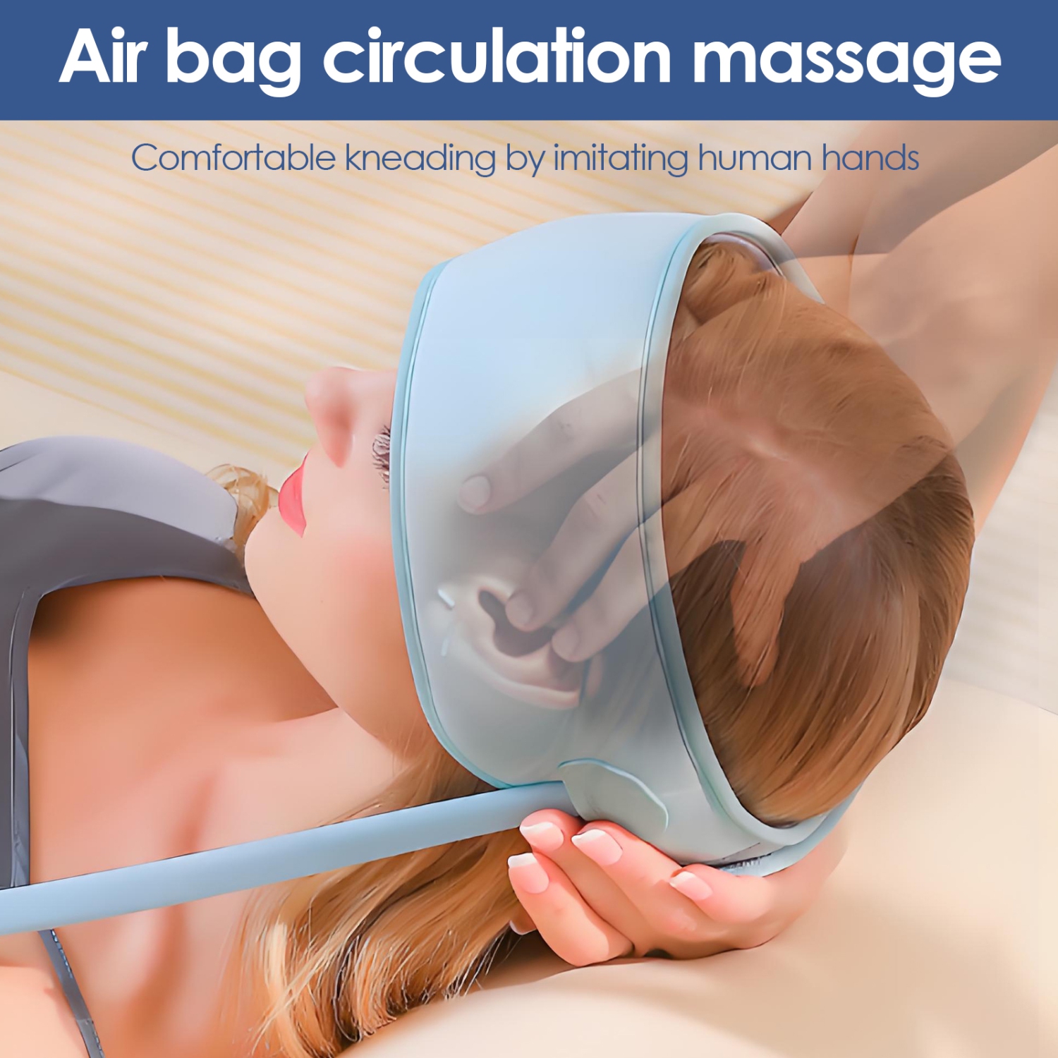 Appareil de massage intelligent pour la tête, appareil de massage électrique pour le sommeil à domicile, massage avec coussin gonflable à trois