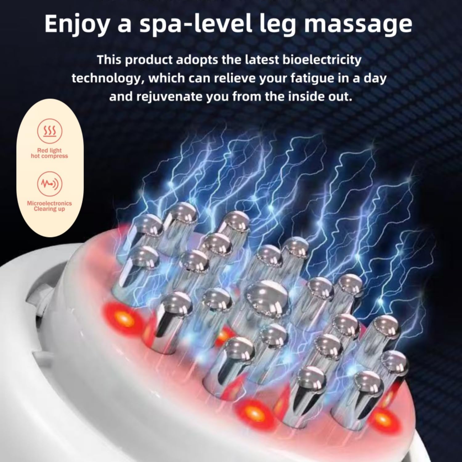 Appareil de massage à drainage lymphatique, appareil de massage portatif à microcourant 4 en 1, 19 niveaux de vibrations chauffantes, adapté pour une
