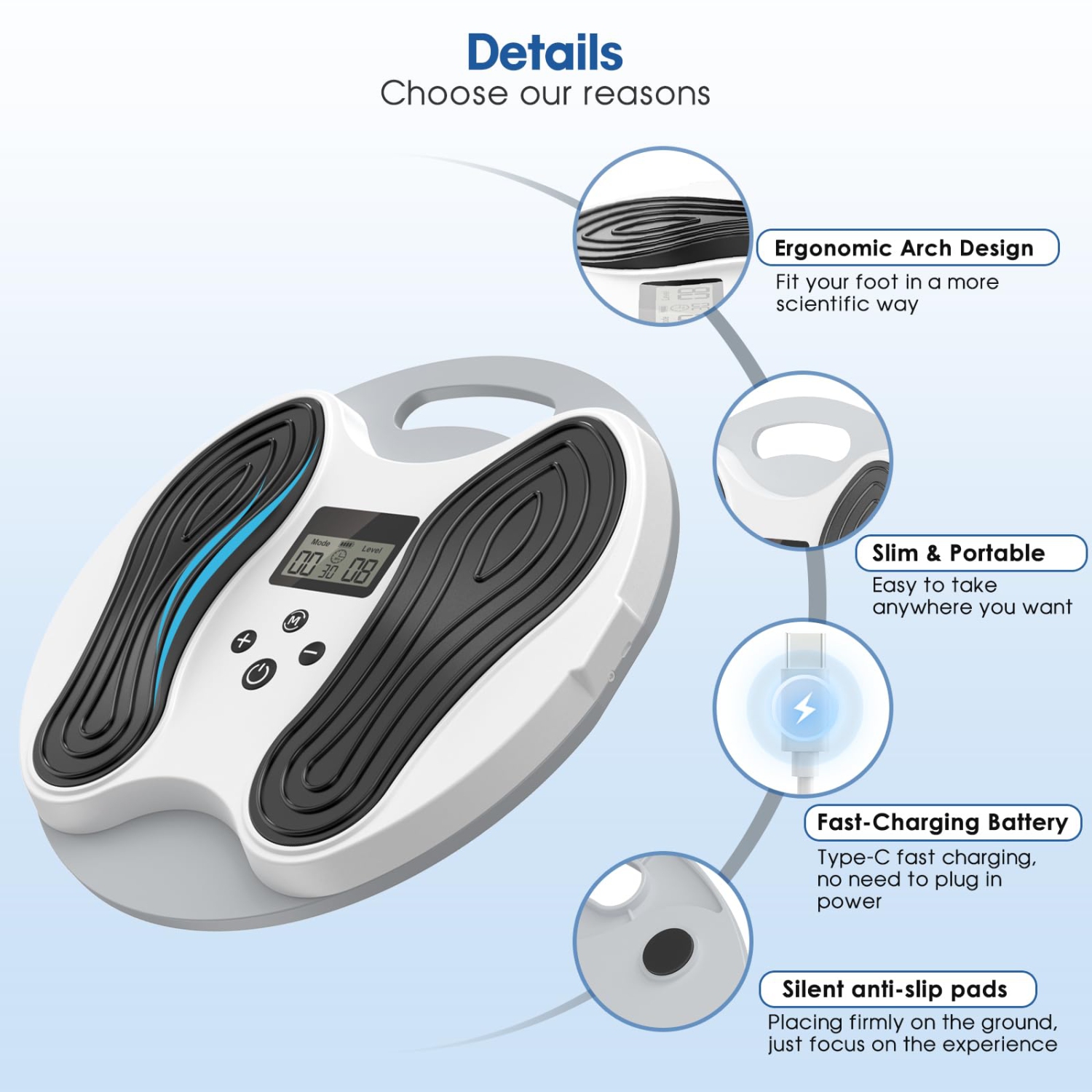 Appareil de massage pour les pieds EMS, stimulateur musculaire avec 4 électrodes pour le soulagement des pieds, douleurs corporelles