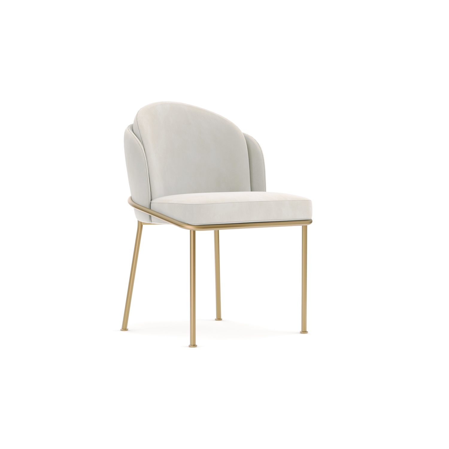 Valencia – Chaise de salle à manger en tissu Alexander avec siège généreusement rembourré et pattes élégantes en métal, beige