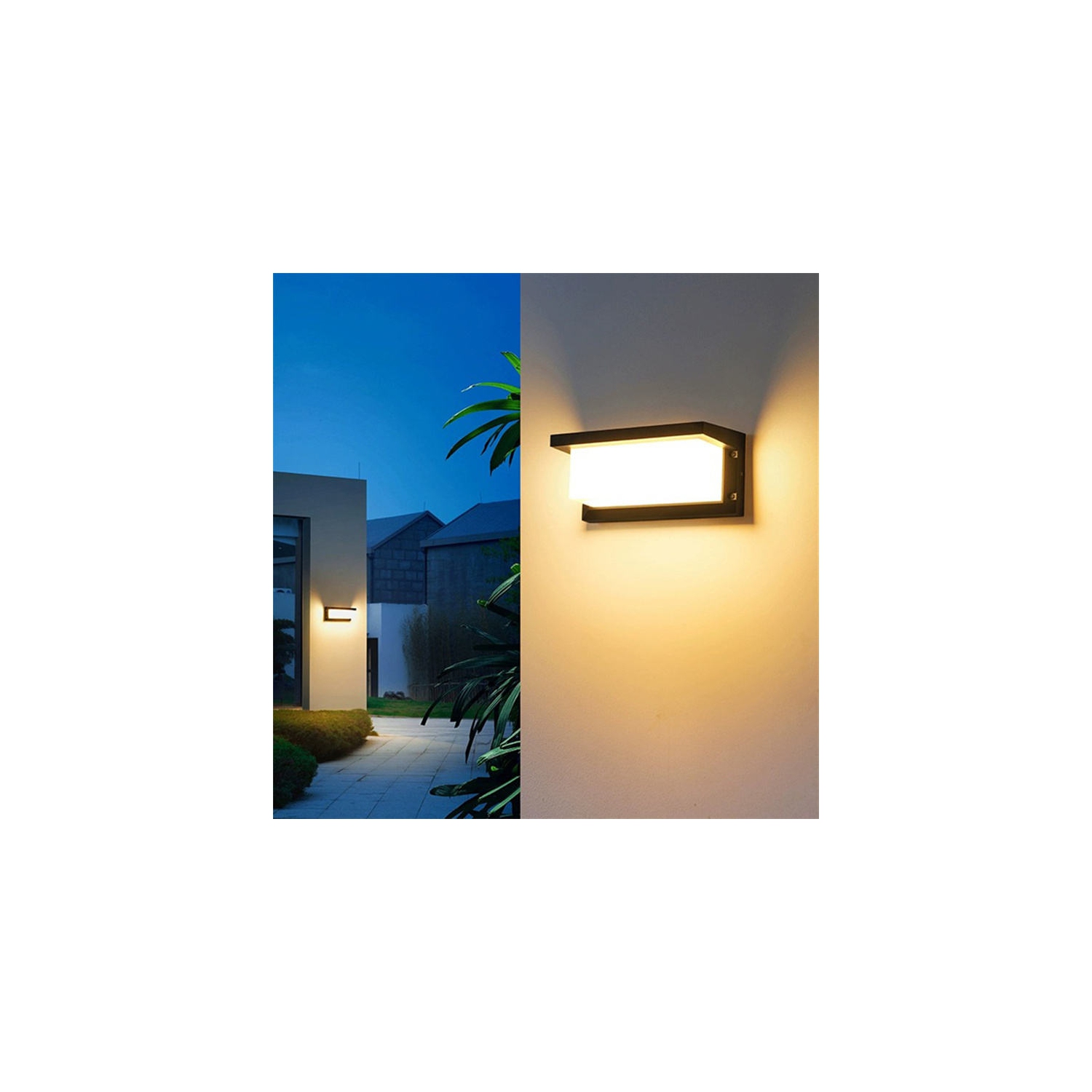 Lampe murale d'extérieur étanche à induction LED, lampe murale de jardin d'hôtel, lampe de jardin simple et moderne de balcon villa, lumière chaude
