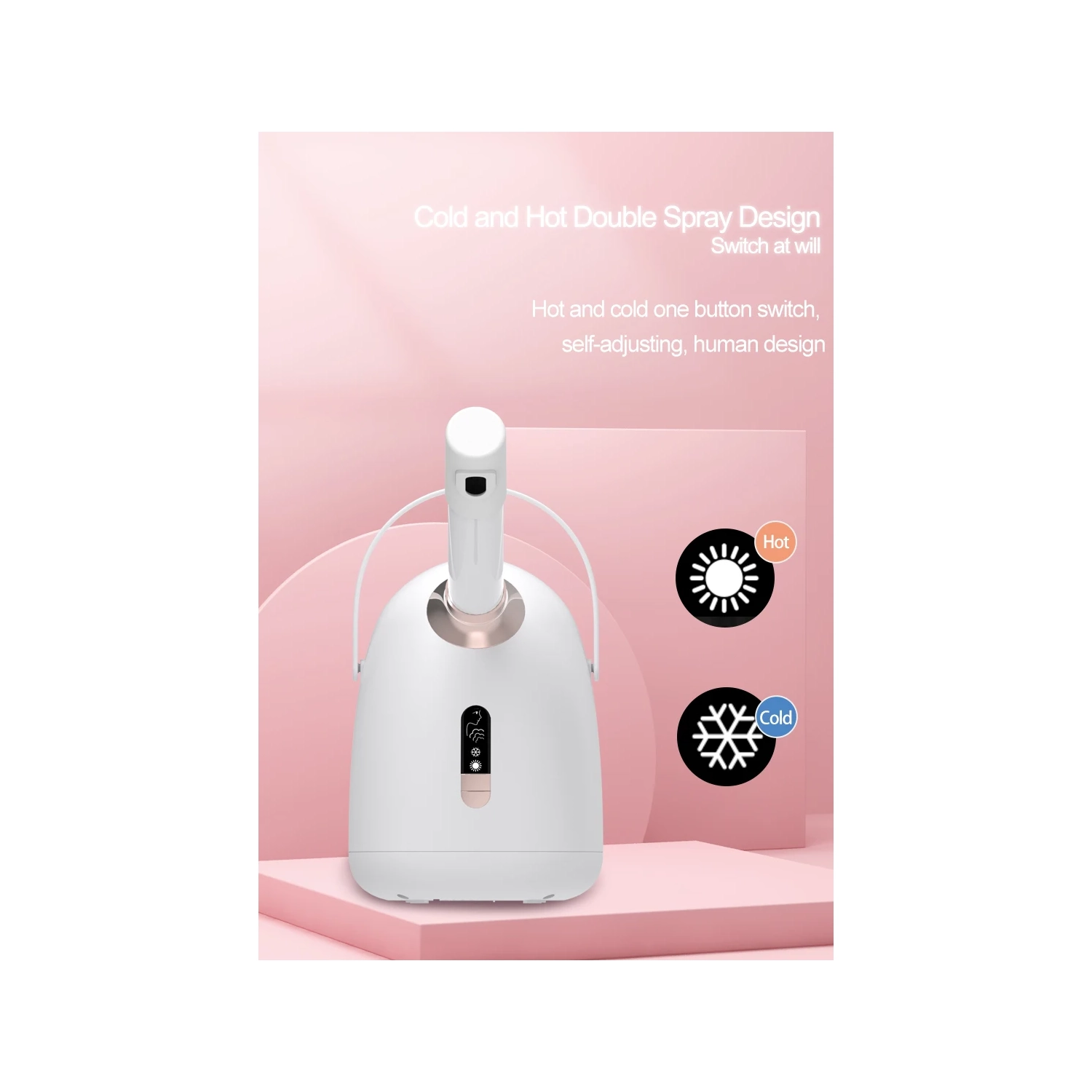 Facial steamer with hot and cold spray, beauty salon aromatherapy essential oil facial humidifier, sprayer, home beauty moisturizing instrument,