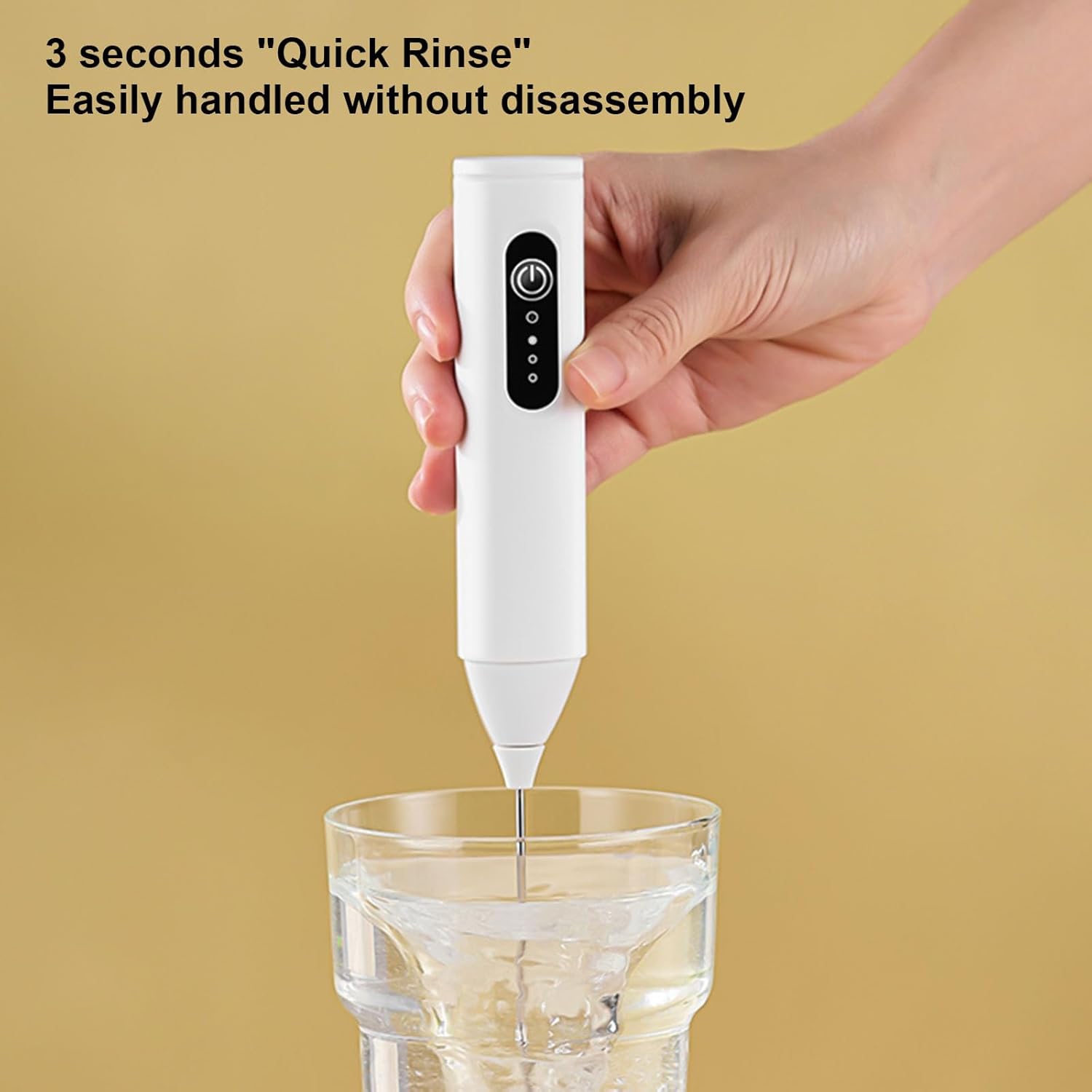 Household cordless electric milk frother Portable cream whisk Coffee blender Baking whisk Mini milk frother Double-head white nipple milk frother +