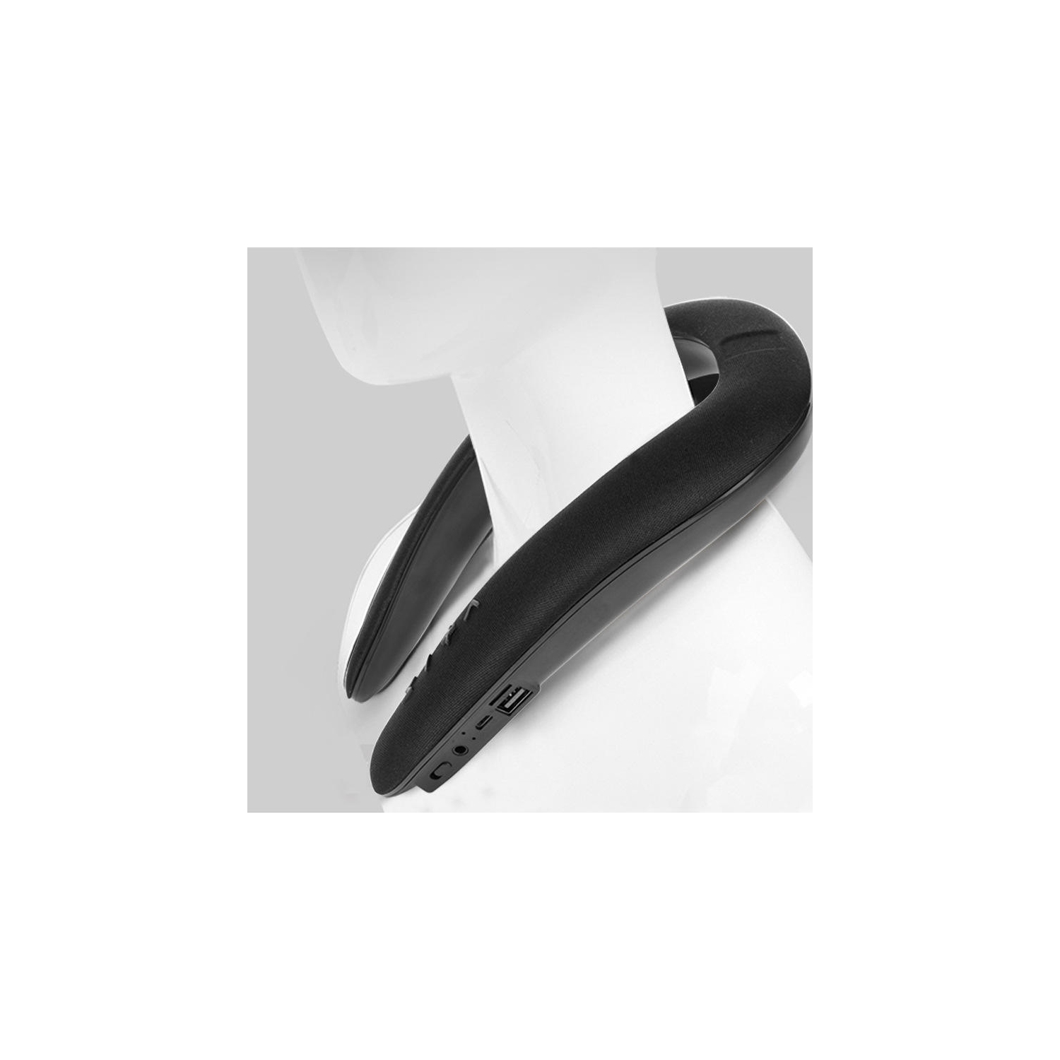 Neck Bluetooth speaker, 3D stereo game call entertainment, wearable new smart wireless black speaker, black