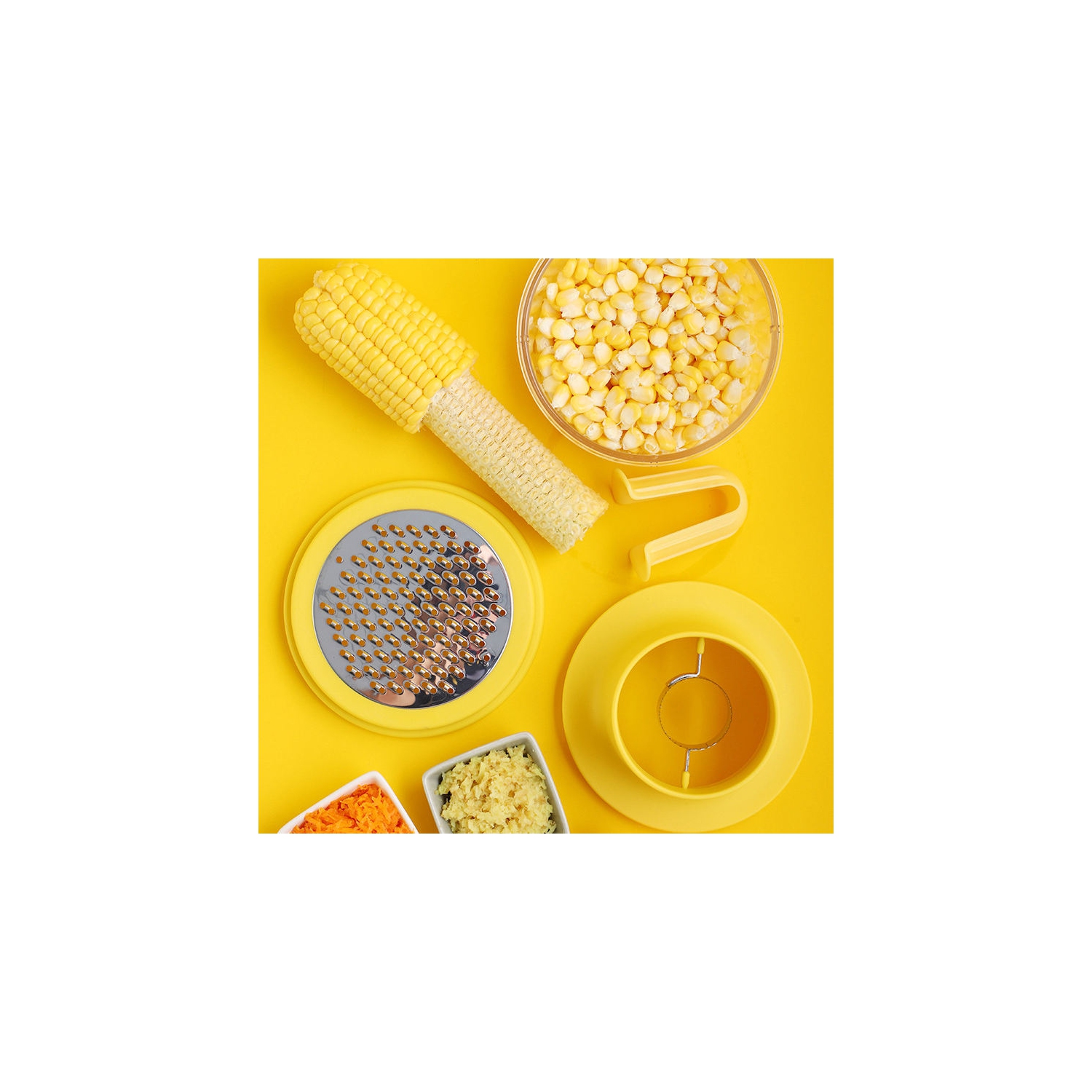 Corn thresher, household multifunctional corn granulator, kitchen tool for grinding garlic and radish,