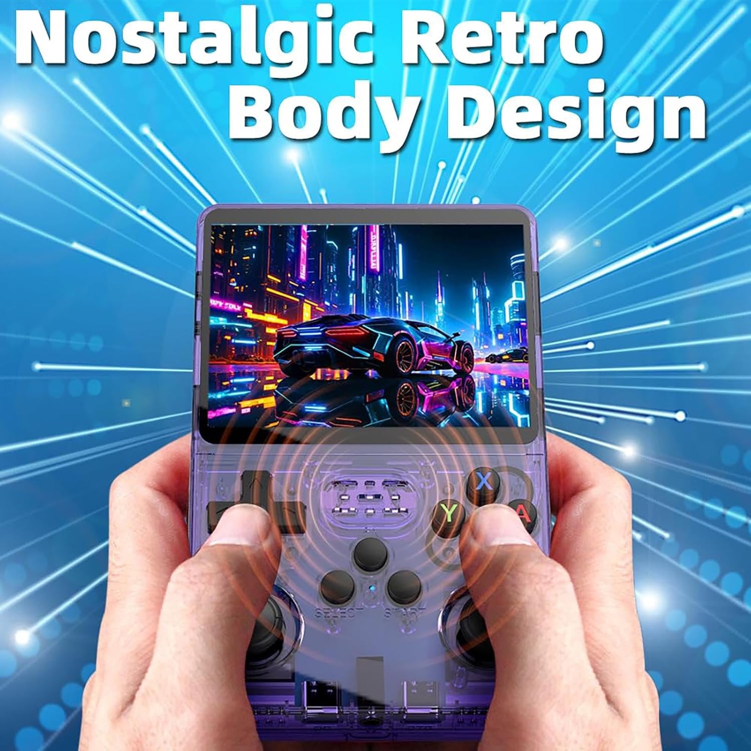 R36S Retro Handheld Game Console 3.5 Inch IPS Screen Video Game Console Player Built-in Games 64G Support GBA GB MAME 26 Emulator white 3D Dual