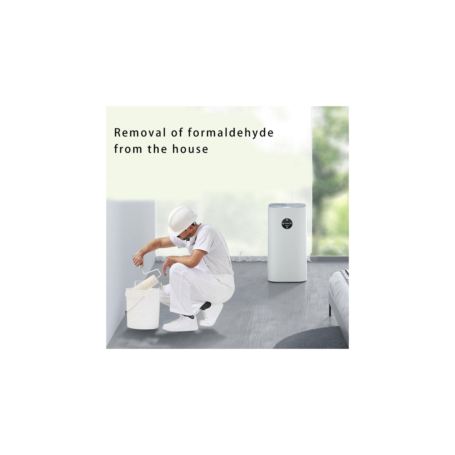 Negative ion air purifier, household formaldehyde purifier, disinfection machine, hotel purifier, smoke removal, gift, white