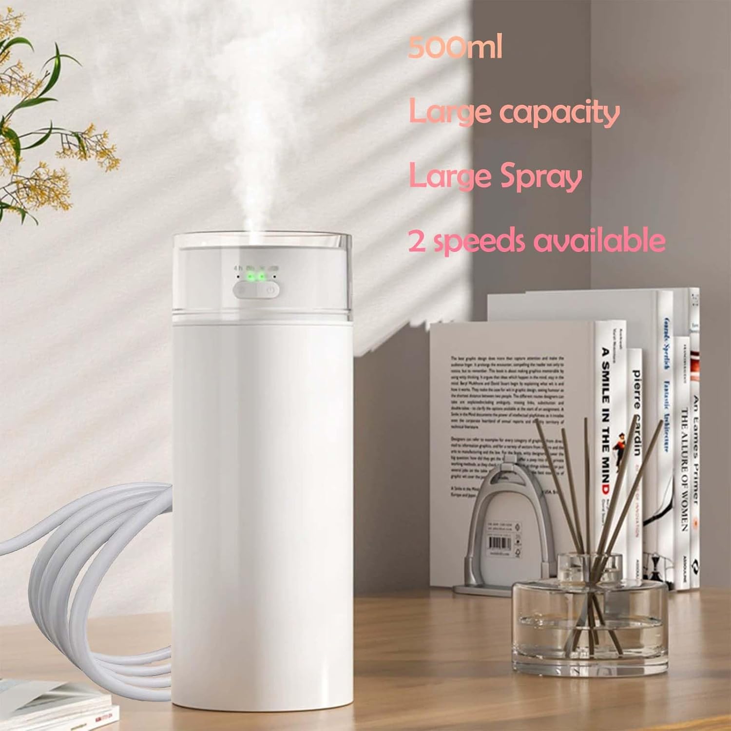 Portable small bedroom humidifier glare atmosphere light replenishment portable car humidifier suitable for travel bedroom air humidifier H11 battery