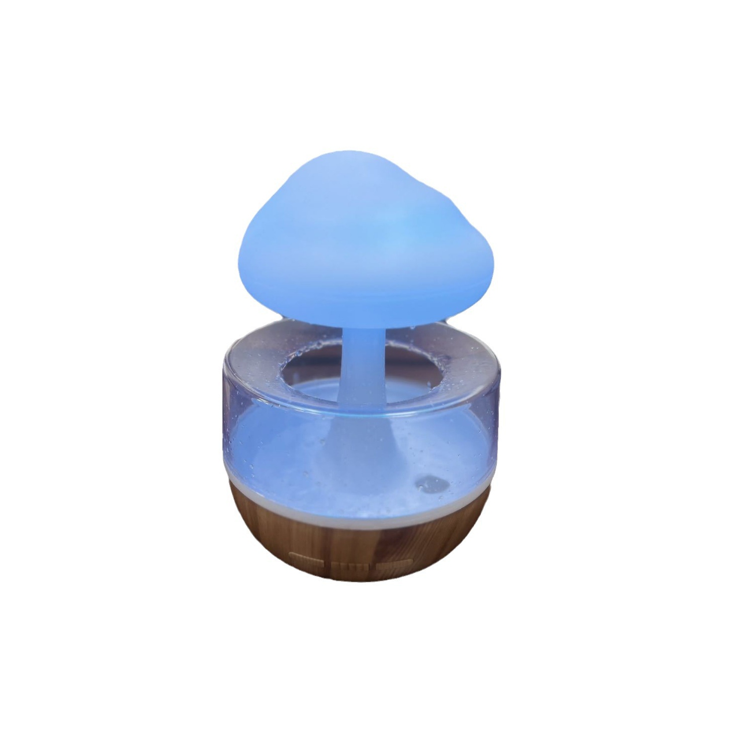 New Mushroom Cloud Rain Humidifier, Home Small Mini Desktop Rain Sound Atmosphere Colorful Gradient Bedroom Night Light, USB Charging, White