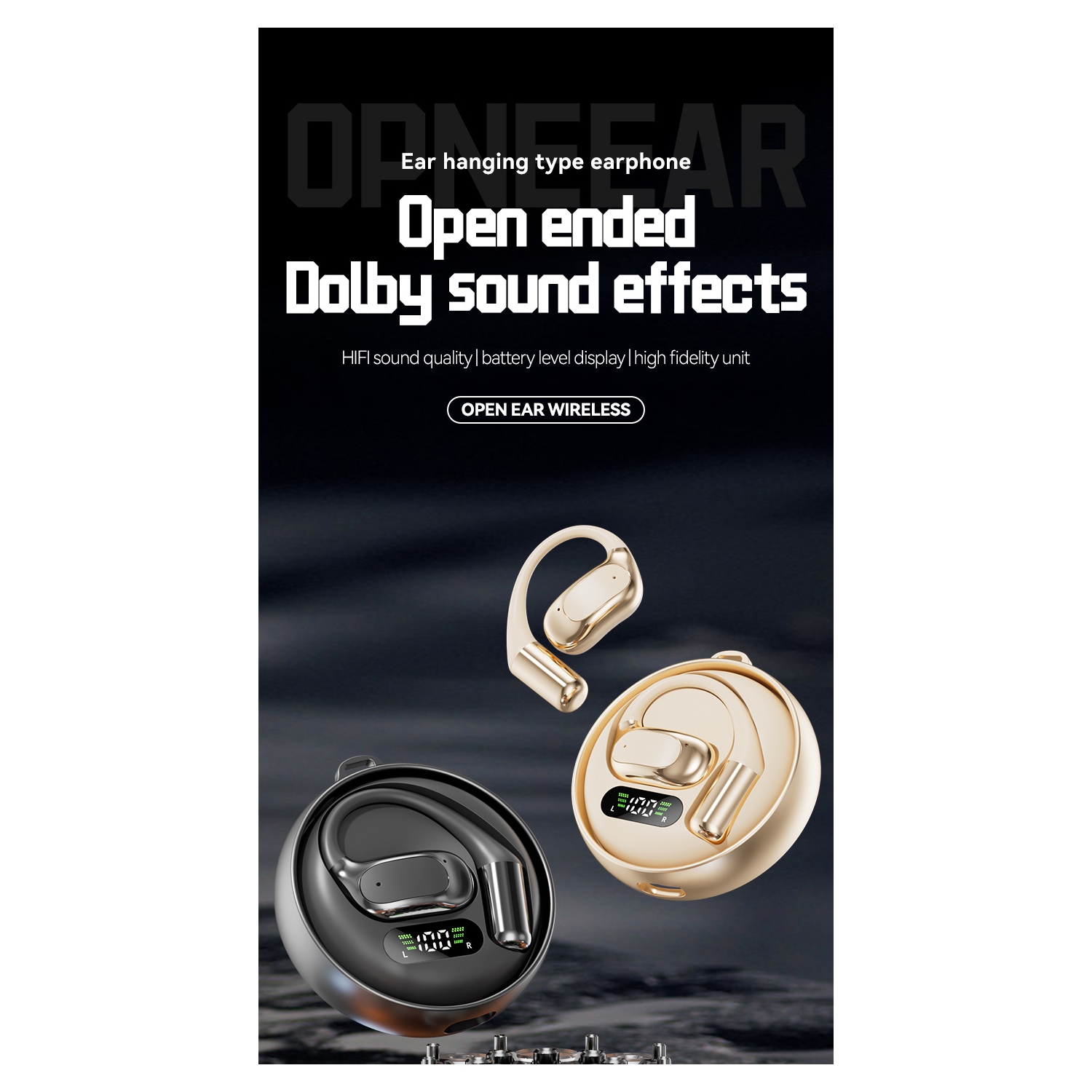 Écouteurs bouton de traduction en temps réel Bluetooth 5,4 Casque d'écoute audio spatial personnalisé noir nouveau M114 compartiment rotatif