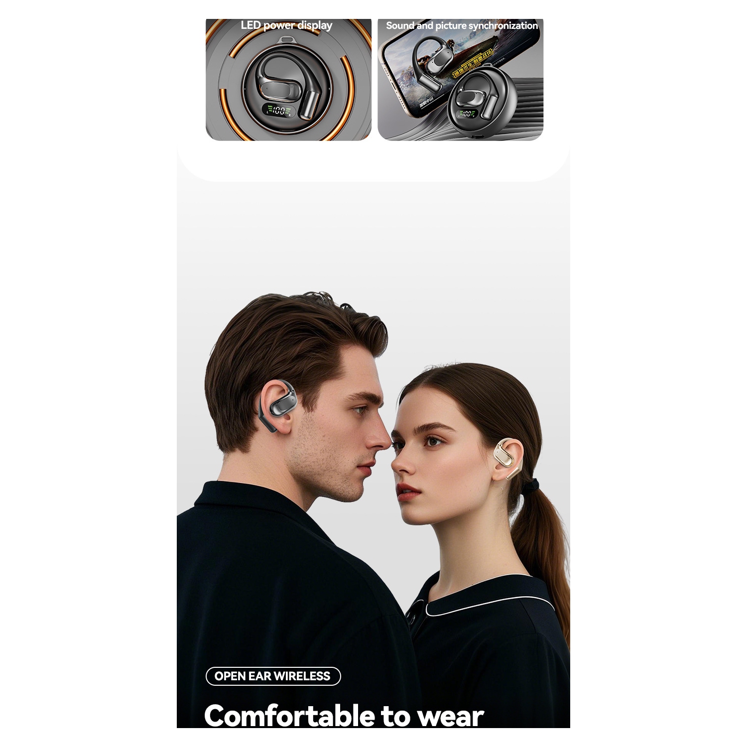 Écouteurs bouton de traduction en temps réel Bluetooth 5,4 Casque d'écoute audio spatial personnalisé noir nouveau M114 compartiment rotatif
