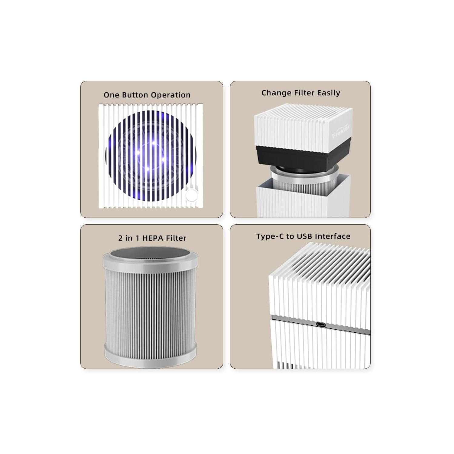 Air Purifier for Office, Home, Office Suitable for Removing Pollen, Dust, Odor and Smoke, Home Formaldehyde Removal and Deodorization Purifier No