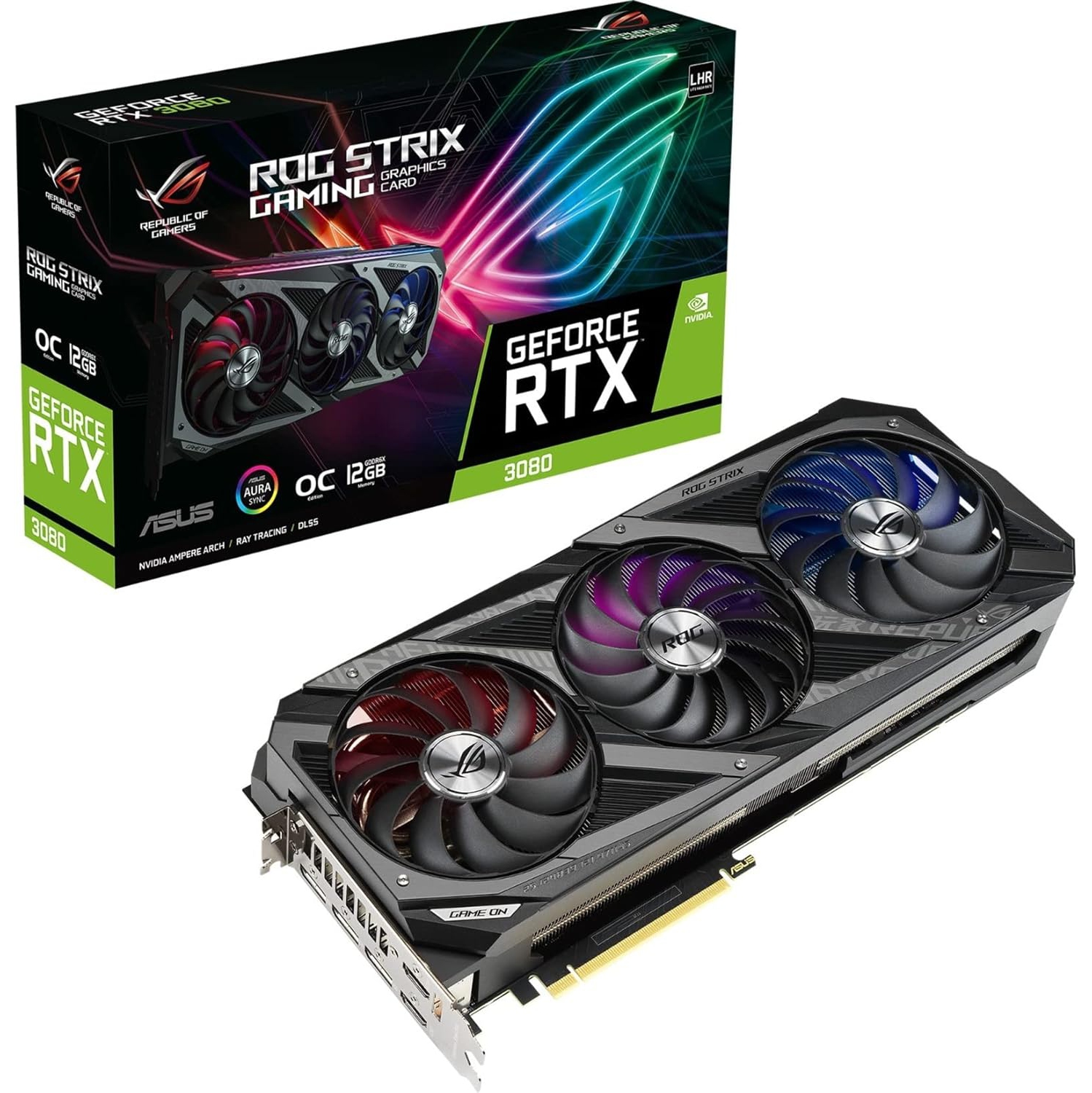 Refurbished Good-ASUS ROG Strix NVIDIA GeForce RTX 3080 OC Edition Gaming Graphics Card (PCIe 4.0, 12GB GDDR6X,