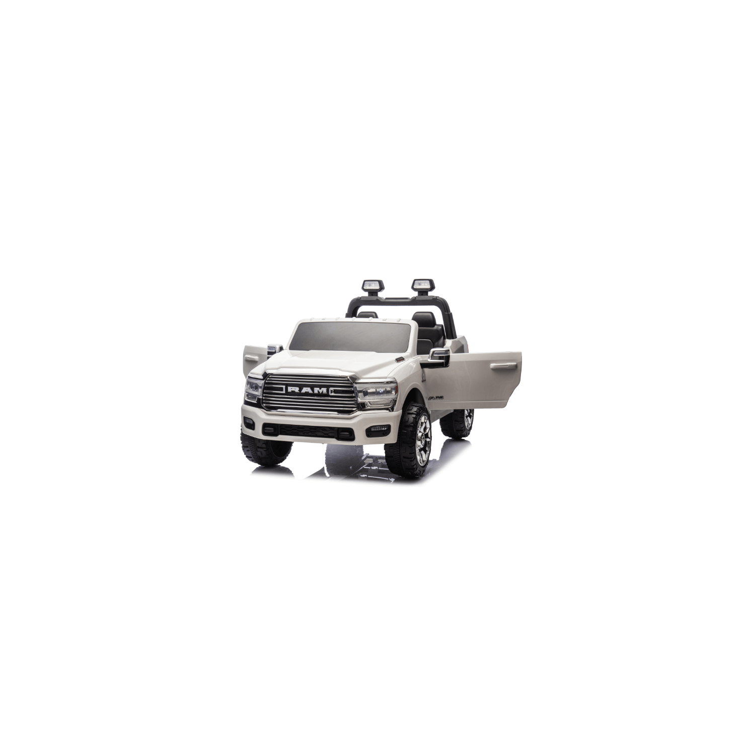 Véhicule téléguidé XXL 24&nbsp;V RAM 3500 pour enfants à 2 places 4RM, pneus en caoutchouc, siège en cuir, avec véhicule téléguidé