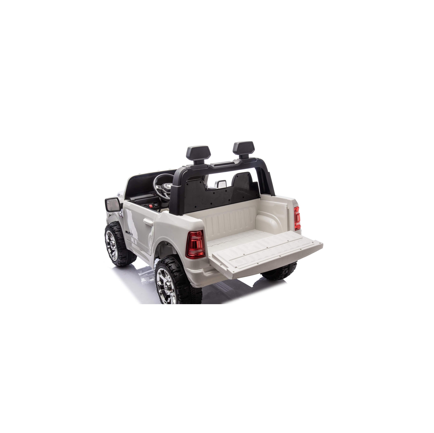 Véhicule téléguidé XXL 24&nbsp;V RAM 3500 pour enfants à 2 places 4RM, pneus en caoutchouc, siège en cuir, avec véhicule téléguidé