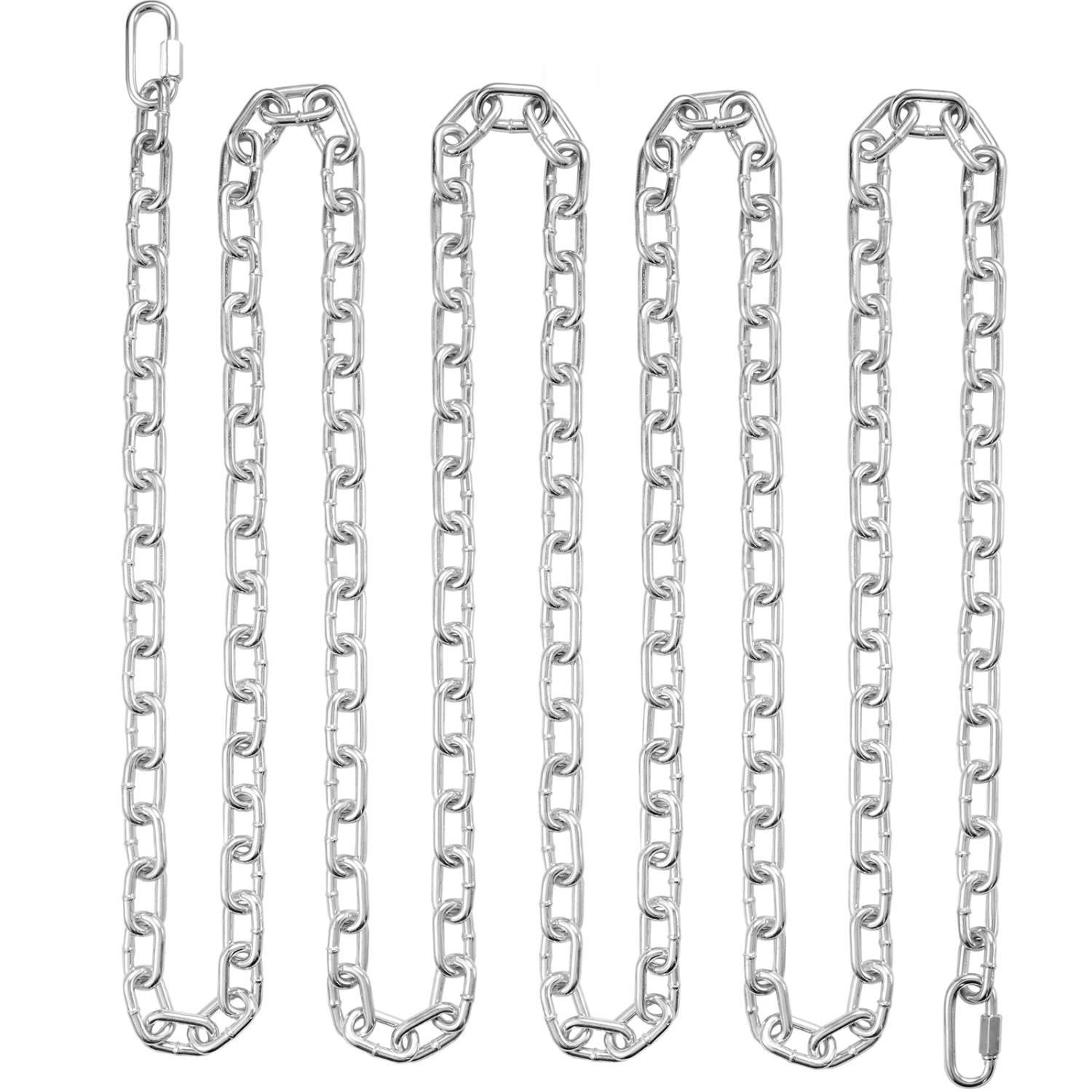 VEVOR 5/16" x 92' Proof Coil Chain,1667 lbs Working Load,Zinc Plated Proof Tested Coil Chain with Two Quick Links, Carbon Steel Link Chain for