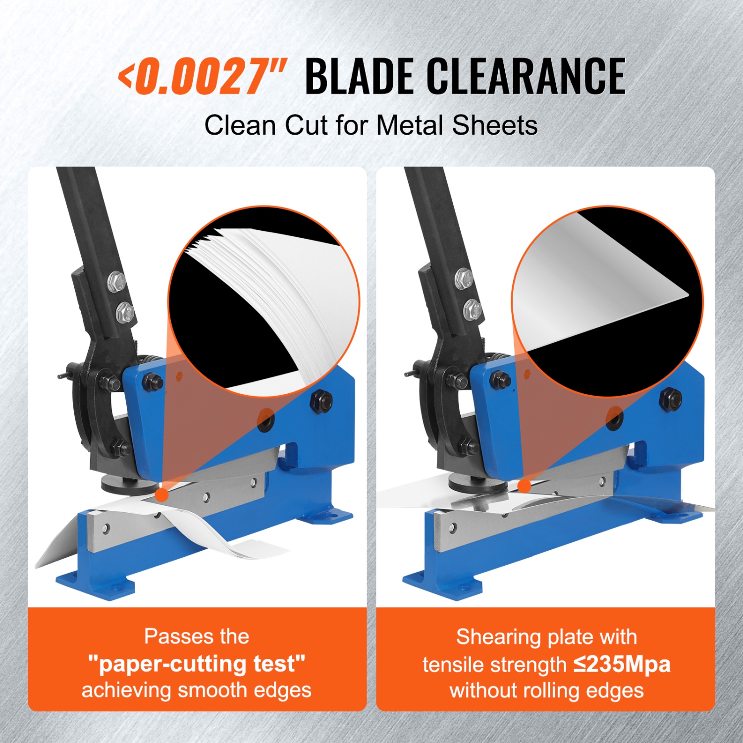 VEVOR 5" Manual Hand Plate Shear for Metal Sheet Processing,HS-5 Benchtop Cutter with Q235 Material,for Crafts Thick Steel Crafting,Roll Press