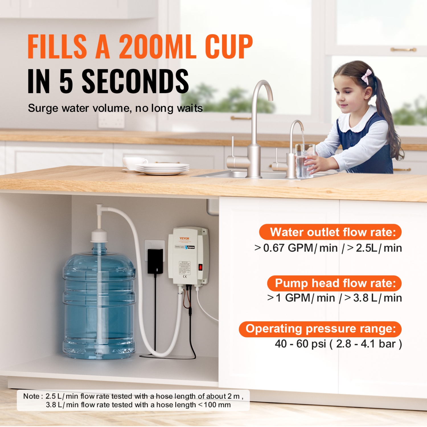 Distributeur d'eau en bouteille de 5 gallons VEVOR, distributeur d'eau, distributeur d'eau électrique automatique, pompe à pichet d'eau à entrée