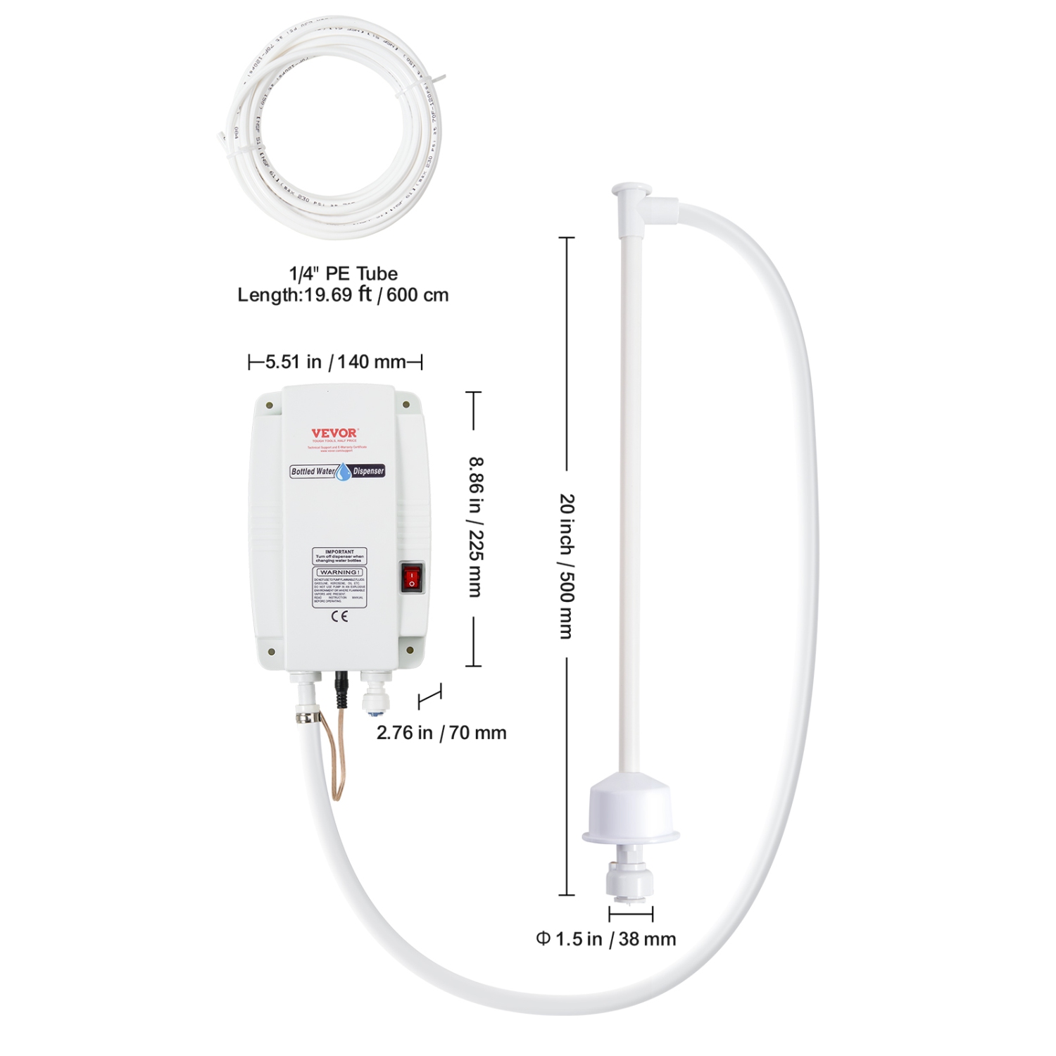 Distributeur d'eau en bouteille de 5 gallons VEVOR, distributeur d'eau, distributeur d'eau électrique automatique, pompe à pichet d'eau à entrée