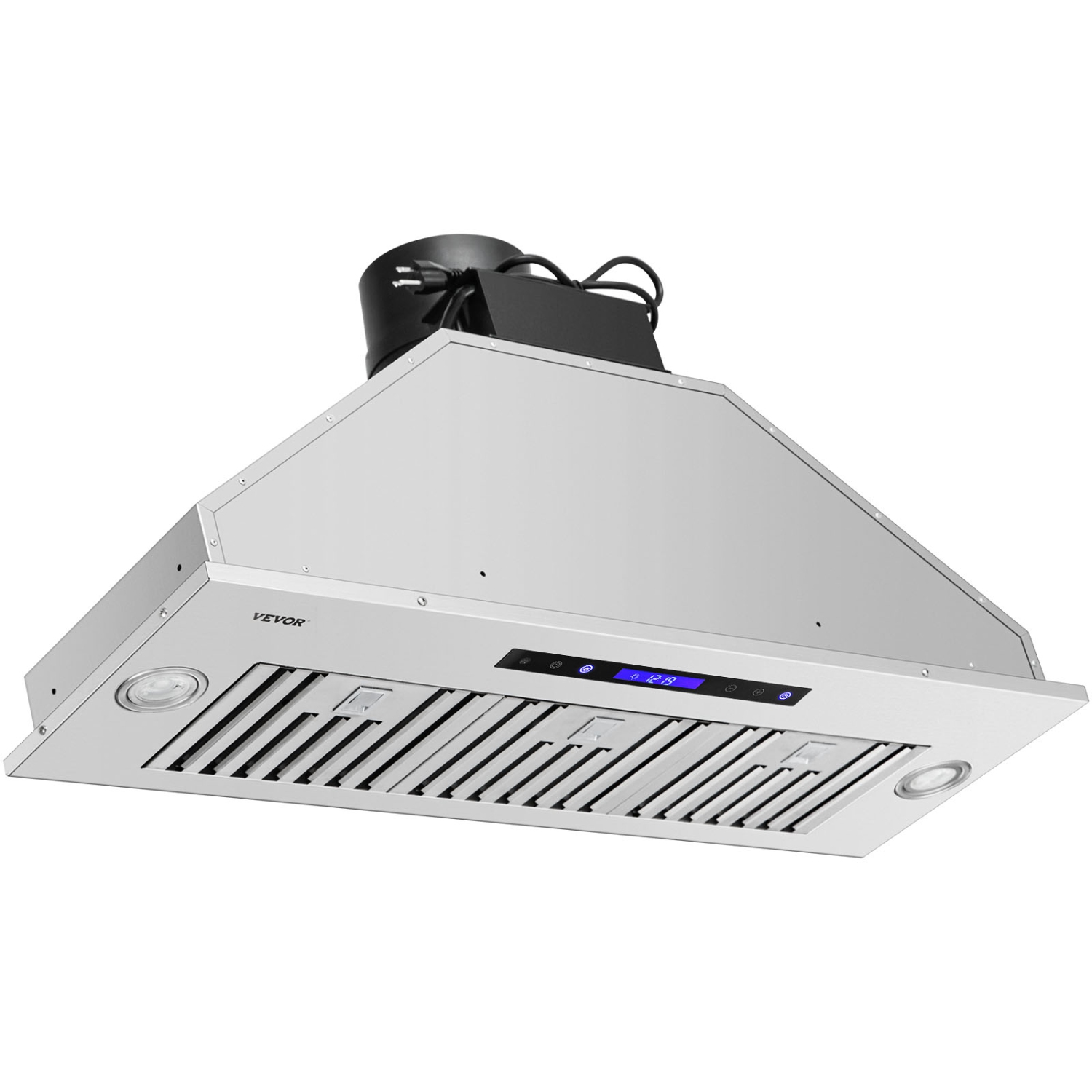VEVOR 900CFM Insert Range Hood, 4-Speed, 36 Inch Stainless Steel Built-in Kitchen Vent with Touch & Remote Control LED Lights Baffle Filters,