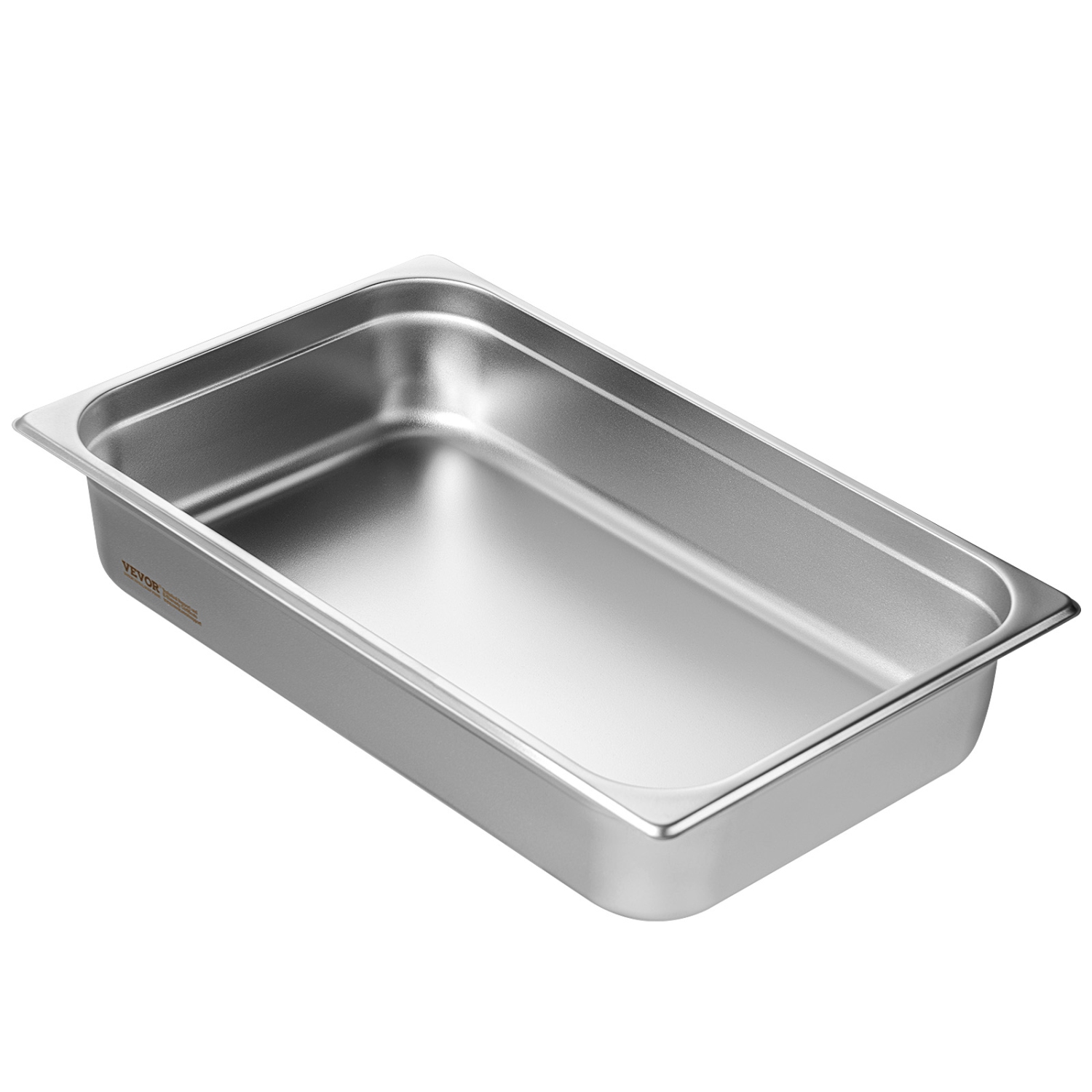 VEVOR 4-Inch Hotel Pan, Full Size Anti-Jam Steam Pan, 0.8mm Thick Stainless Steel Restaurant Steam Table Pan, Deep Commercial Table Pan, Catering