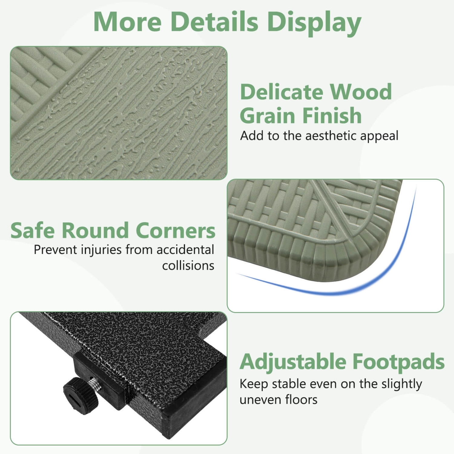 Costway Picnic Table Bench Set for 2-4 People Outdoor Rectangular Camping Dining Table Black/Gray/Green/White