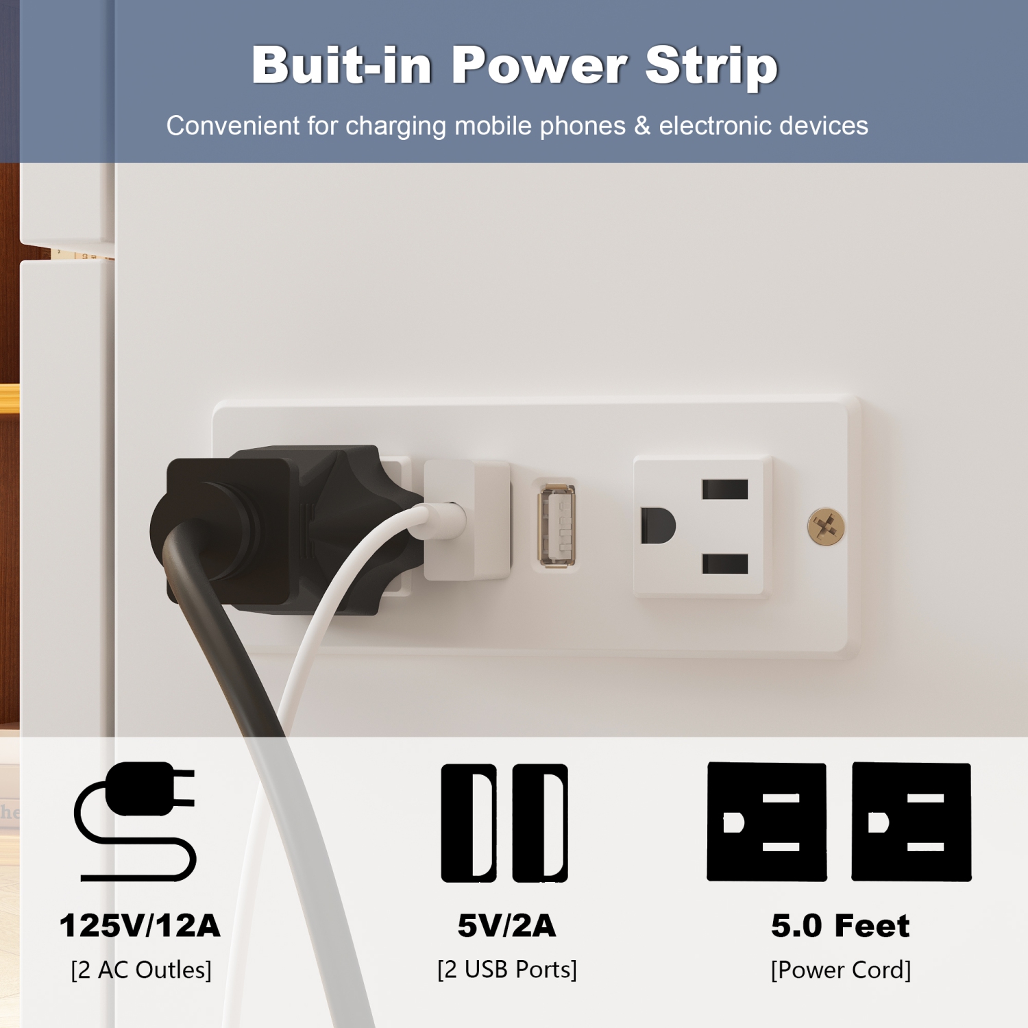 Famapy – Armoire de lit pliable blanche 61,9 po, 7 tiroirs et poignées en métal, grand lit mural avec armoire de rangement cachée, blanc