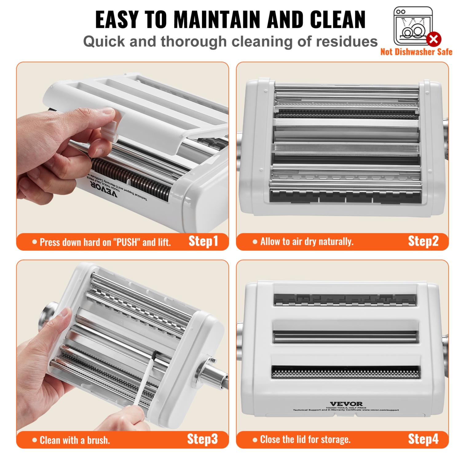 VEVOR 3-IN-1 Pasta Attachment for KitchenAid Stand Mixer, Stainless Steel Pasta Roller Cutter Set Including Pasta Sheet Roller, Spaghetti and Cutter,