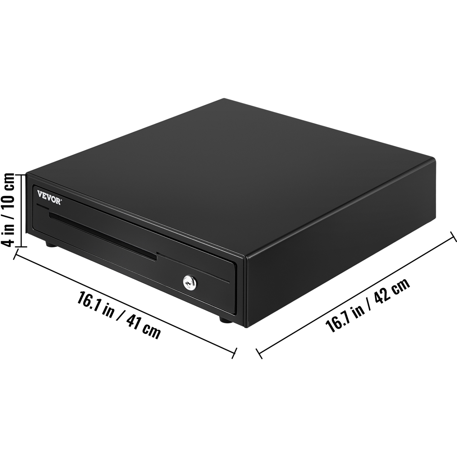 VEVOR 16" Cash Register Drawer, 12 V, for POS System with 5 Bill 8 Coin Cash Tray, Removable Coin Compartment & 2 Keys Included, RJ11/RJ12 Cable for