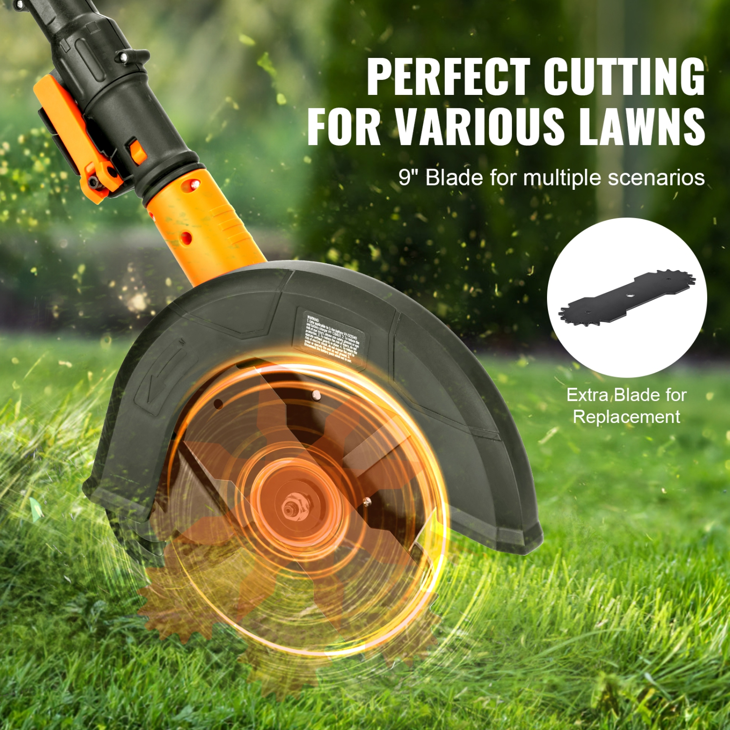 VEVOR Lawn Edger, 20V Battery Powered Cordless Edger, 9-inch Blade Edger Lawn Tool with 3-Position Blade Depth, Battery and Charger Included, for
