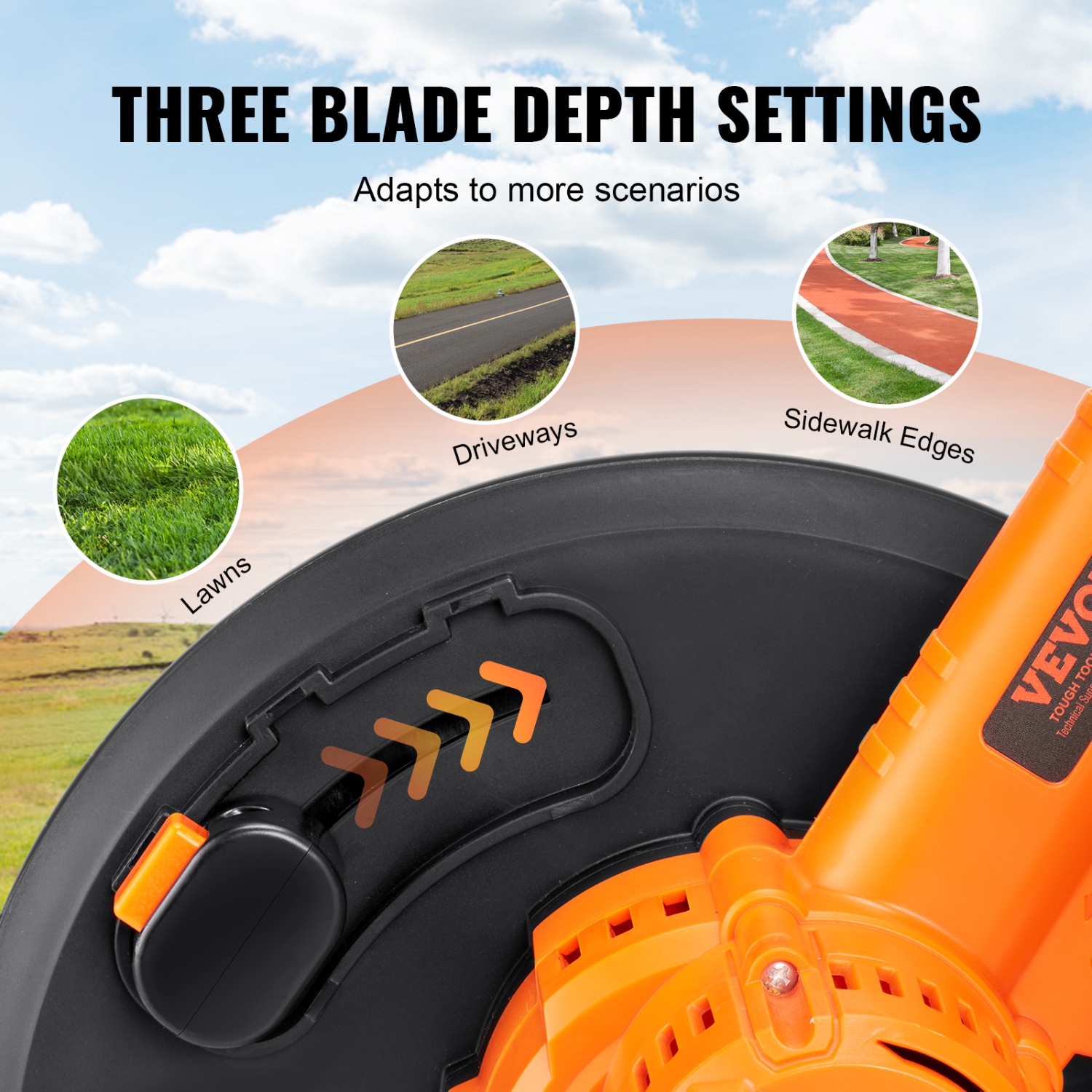 VEVOR Lawn Edger, 20V Battery Powered Cordless Edger, 9-inch Blade Edger Lawn Tool with 3-Position Blade Depth, Battery and Charger Included, for