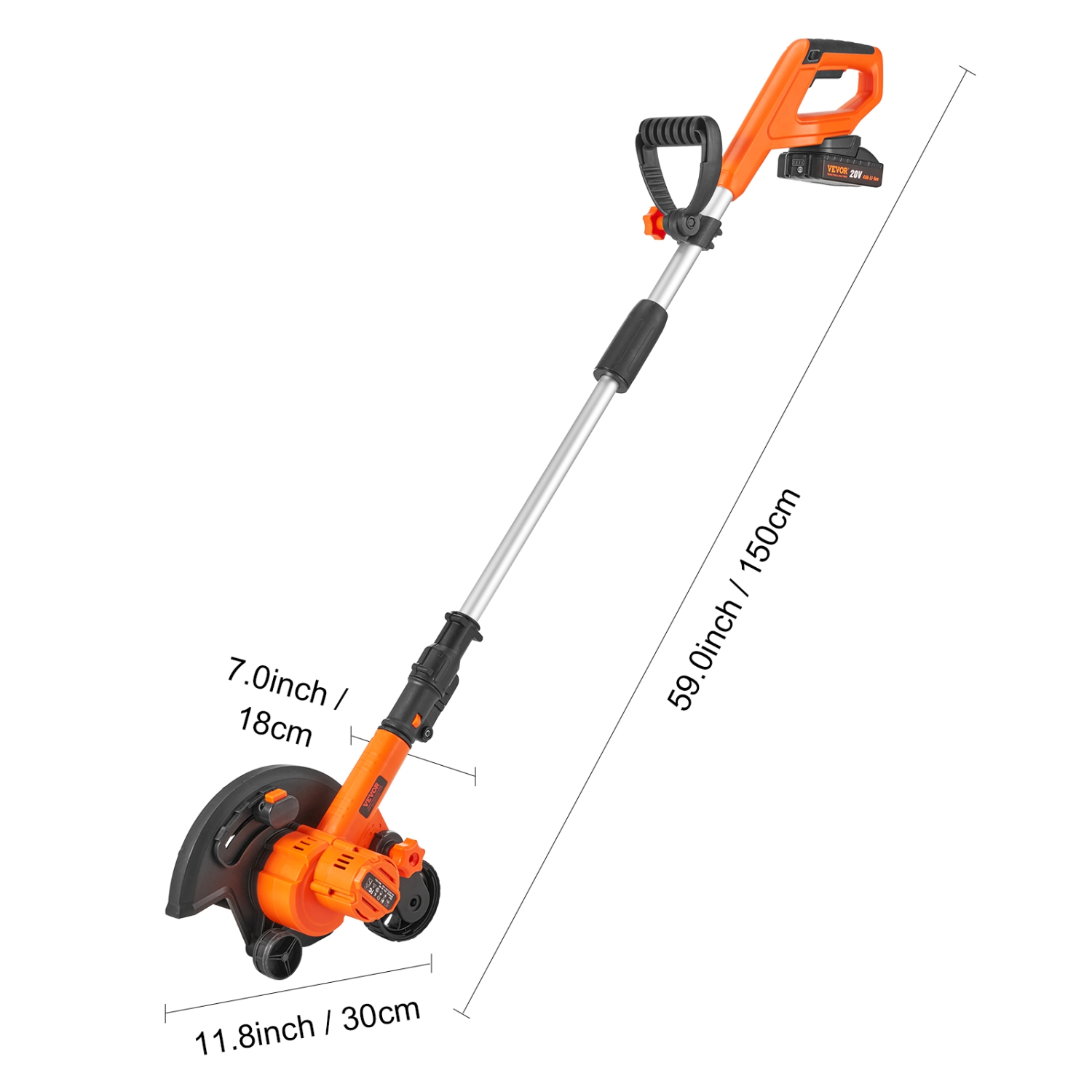VEVOR Lawn Edger, 20V Battery Powered Cordless Edger, 9-inch Blade Edger Lawn Tool with 3-Position Blade Depth, Battery and Charger Included, for