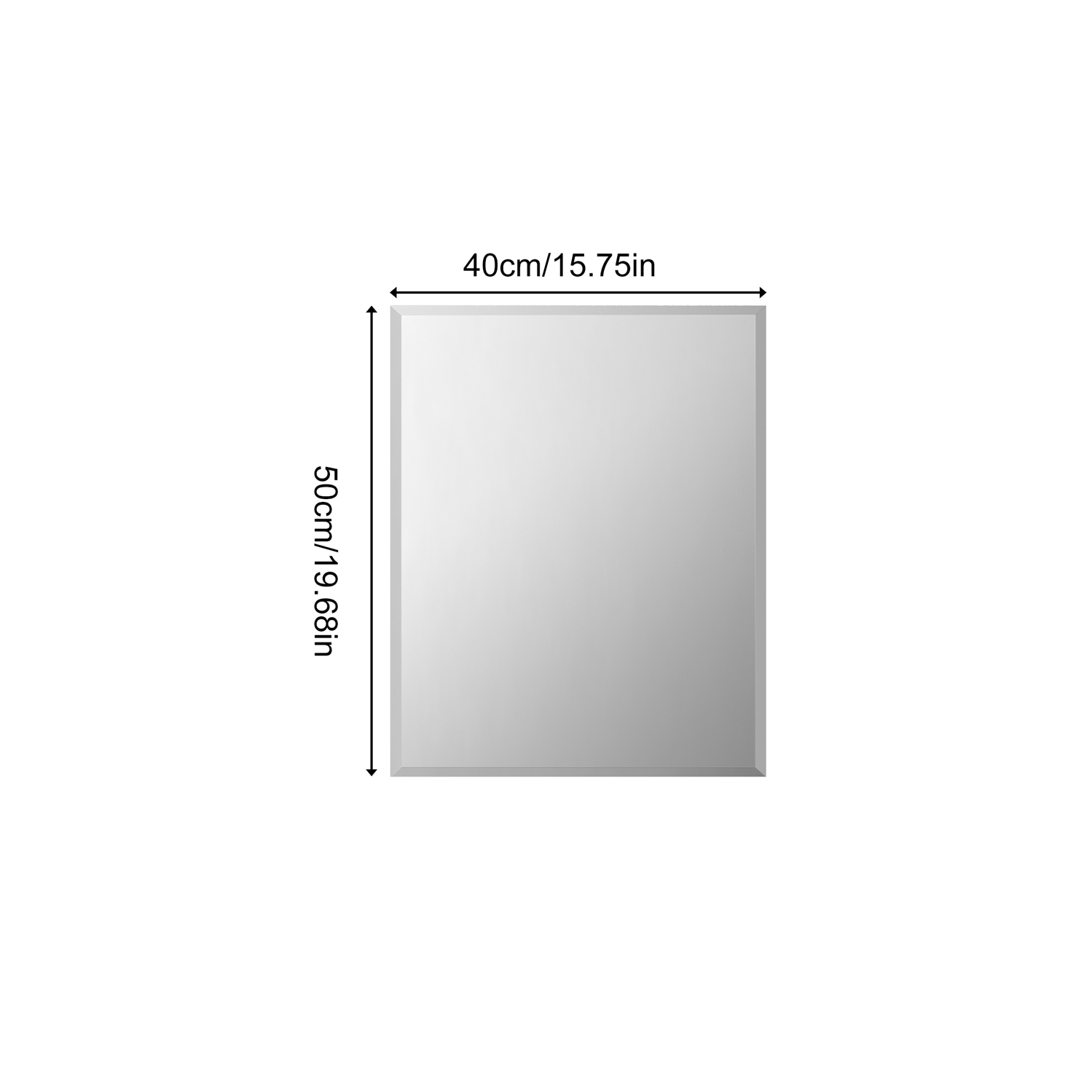ARTLOGE Rectangle Wall Mirror Frameless Mirror 16" x 20" Beveled Edge Mirror for Bathroom Vanity and Entryway
