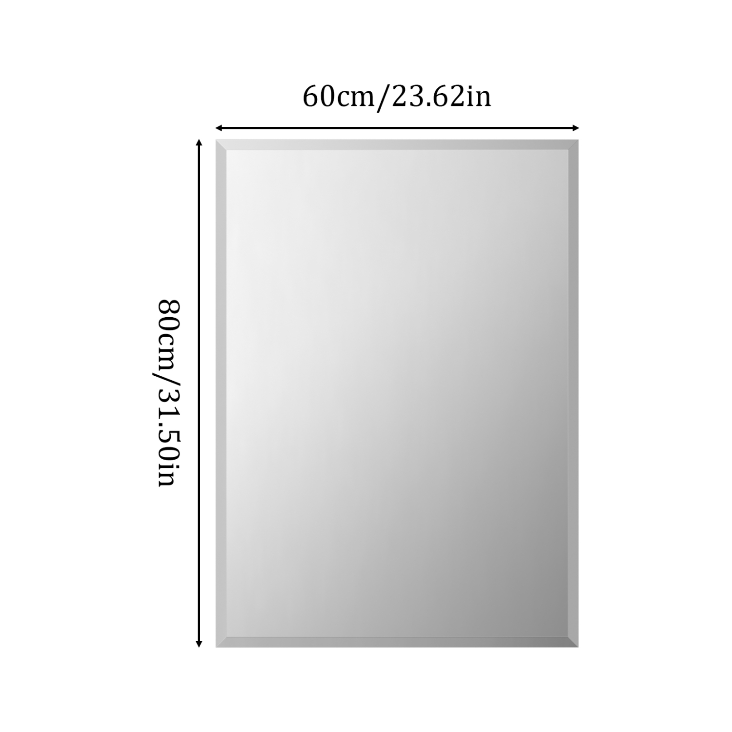 ARTLOGE Rectangle Wall Mirror Frameless Mirror 24" x 32" Beveled Edge Mirror for Bathroom Vanity and Entryway