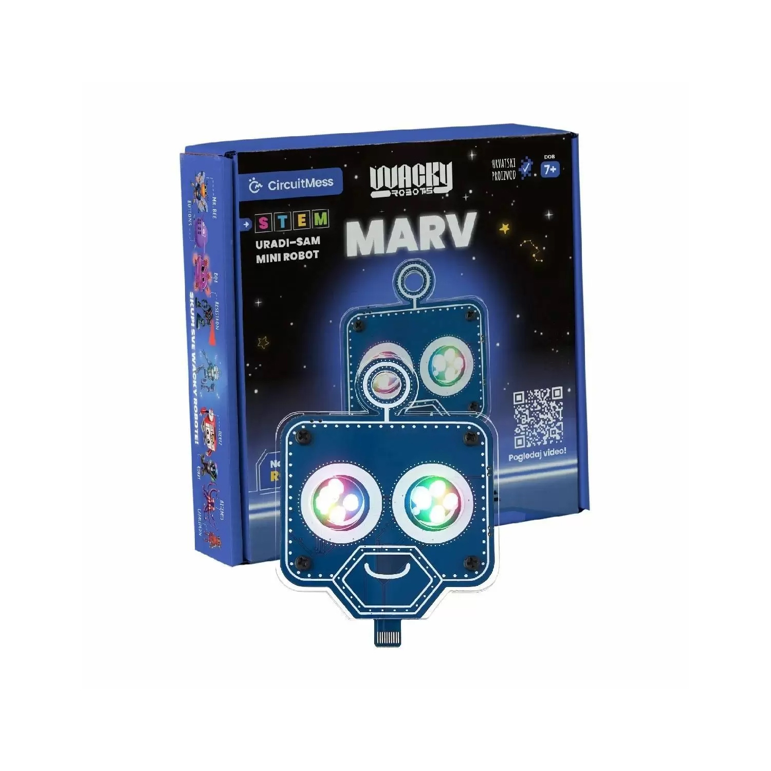 CircuitMess Wacky Robots Marv - DIY Soldering & Electronics Kit - Learn LEDs, Switches, Pushbuttons - STEM Robot Kit for Beginners