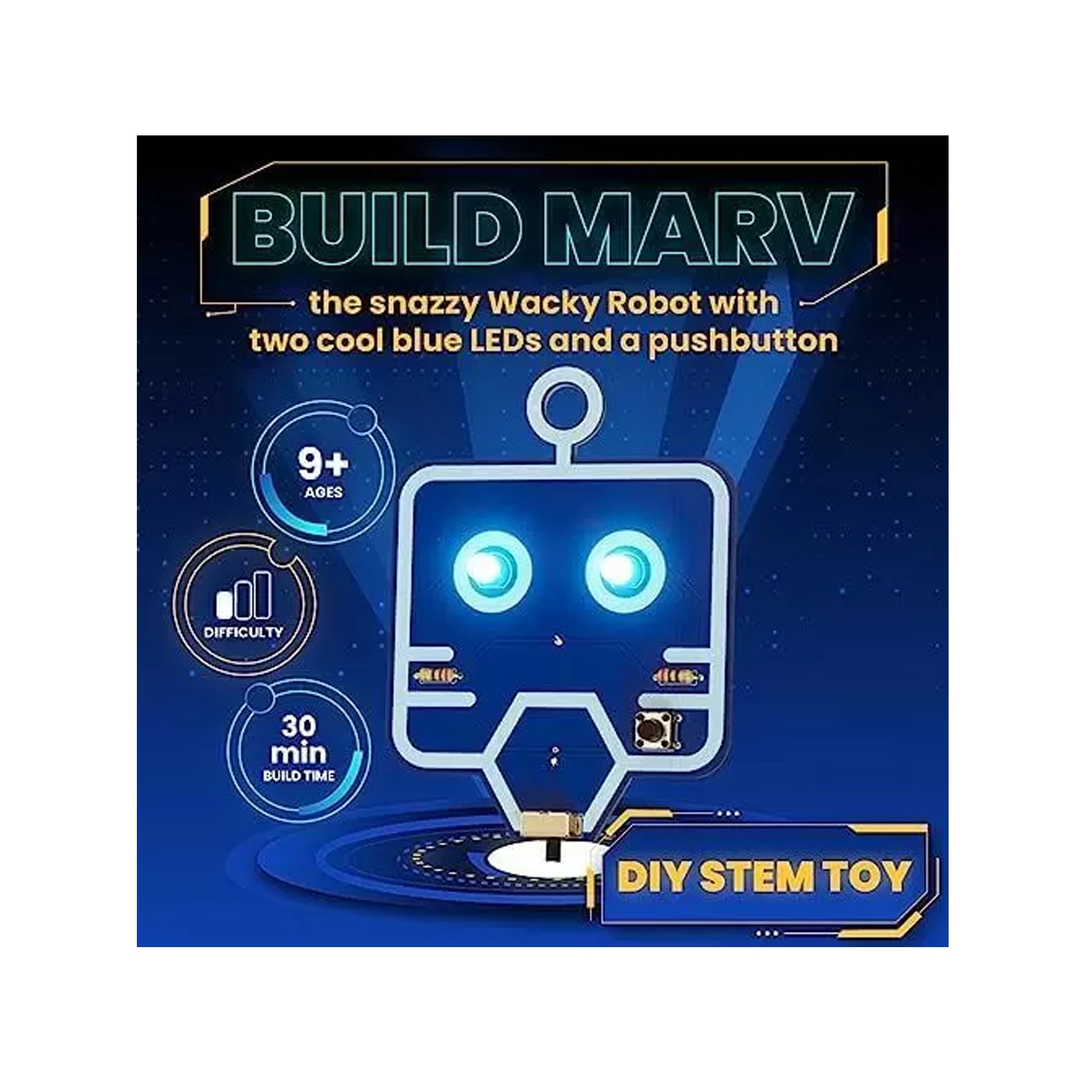 CircuitMess Wacky Robots Marv - DIY Soldering & Electronics Kit - Learn LEDs, Switches, Pushbuttons - STEM Robot Kit for Beginners