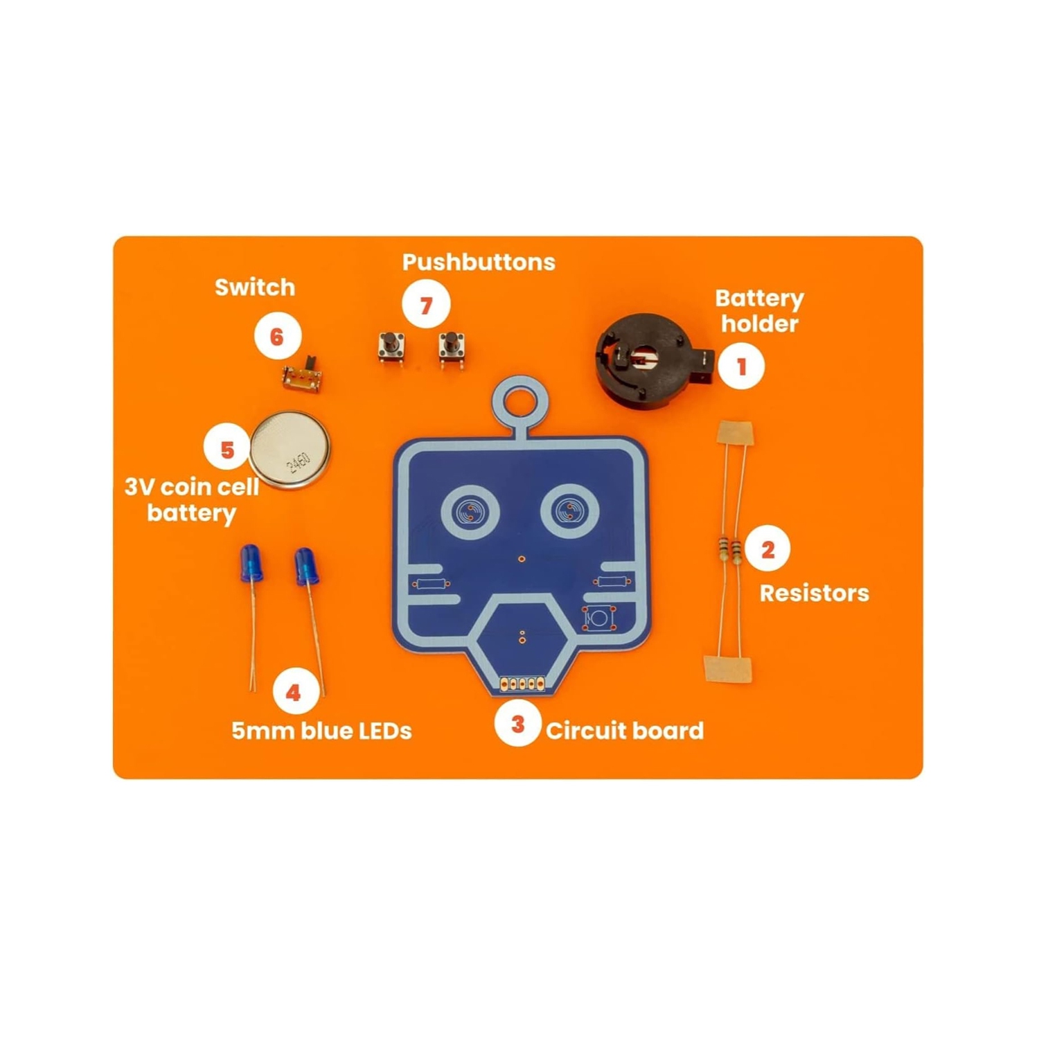 CircuitMess Wacky Robots Marv - DIY Soldering & Electronics Kit - Learn LEDs, Switches, Pushbuttons - STEM Robot Kit for Beginners