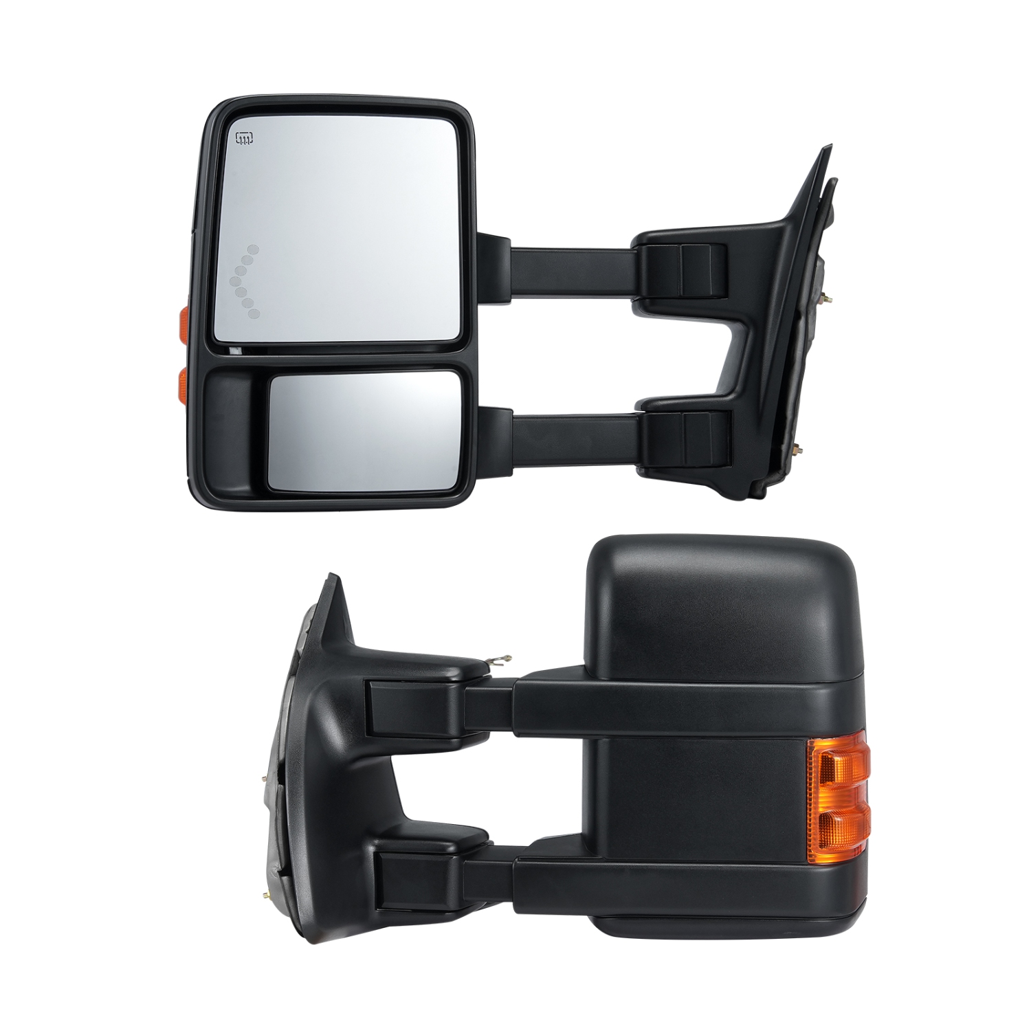 VEVOR Towing Mirrors, Left&Right Pair Set for 2008-2016 Ford F250 F350 F450 F550, Power Heated with Signal Light, Plane & Convex Glass, Telescoping