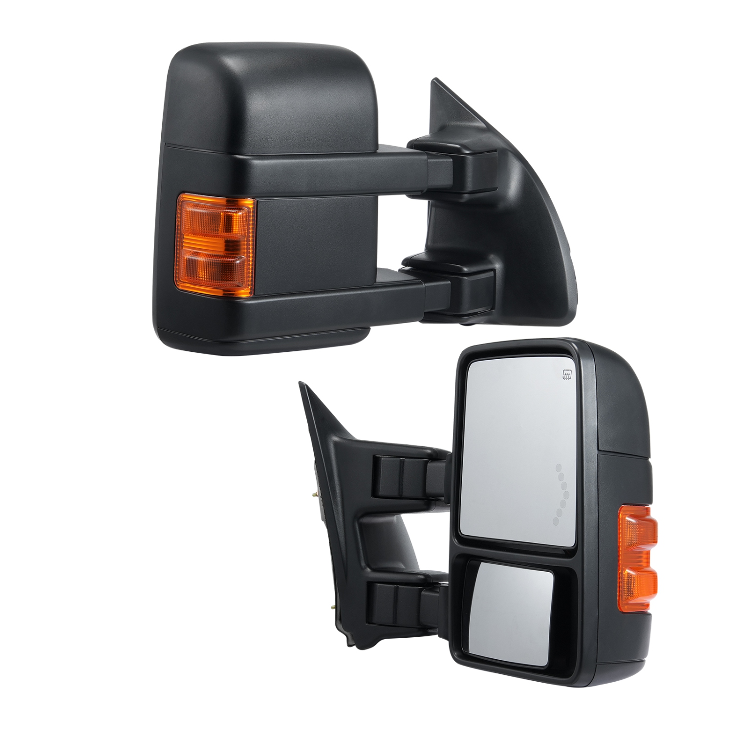 VEVOR Towing Mirrors, Left&Right Pair Set for 2008-2016 Ford F250 F350 F450 F550, Power Heated with Signal Light, Plane & Convex Glass, Telescoping