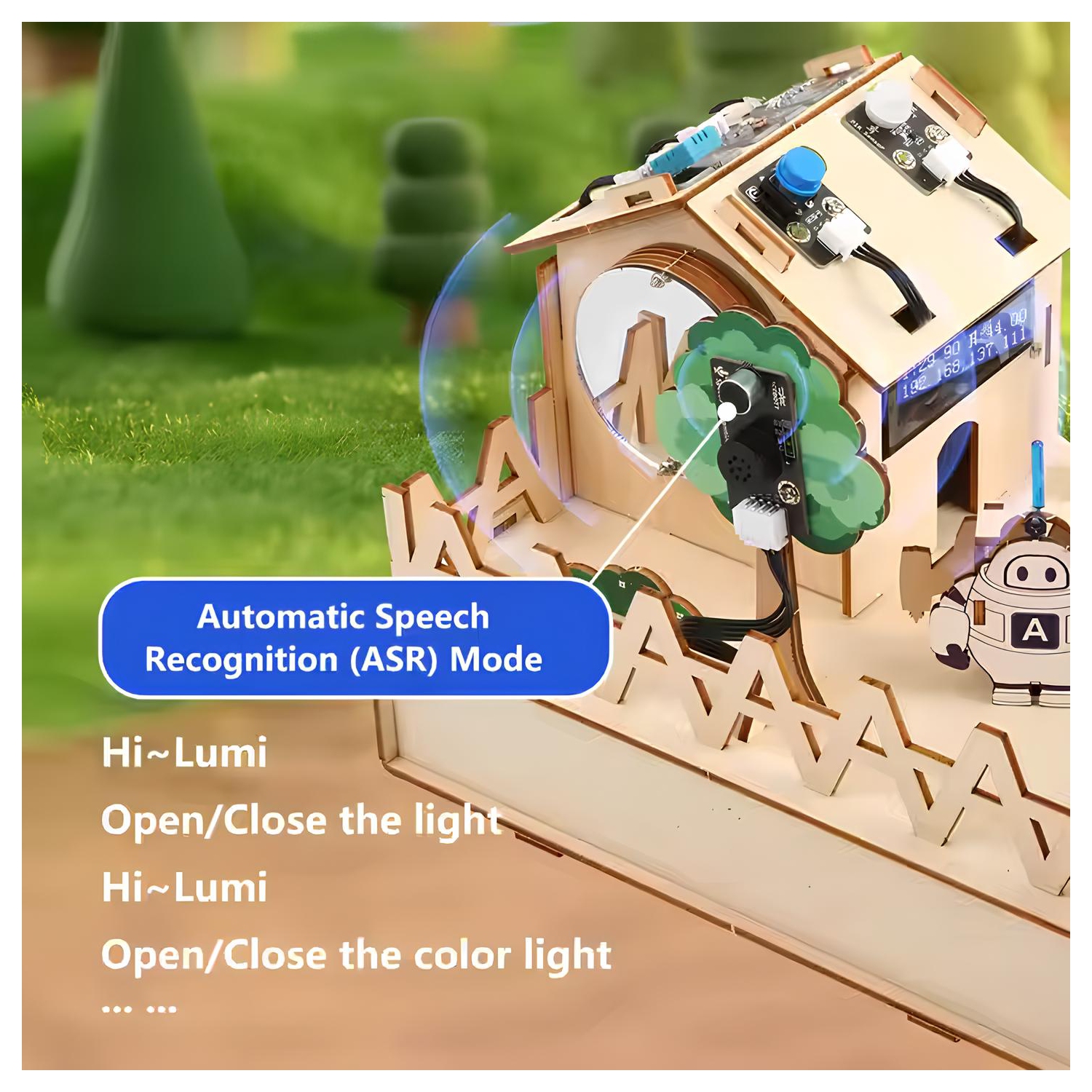 ACEBOTT QE001 ESP32 Smart Home IoT Starter Kit - Arduino/ACECode Coding - DIY Wooden House Sensor Set - Electronics Home Automation & STEM Projects