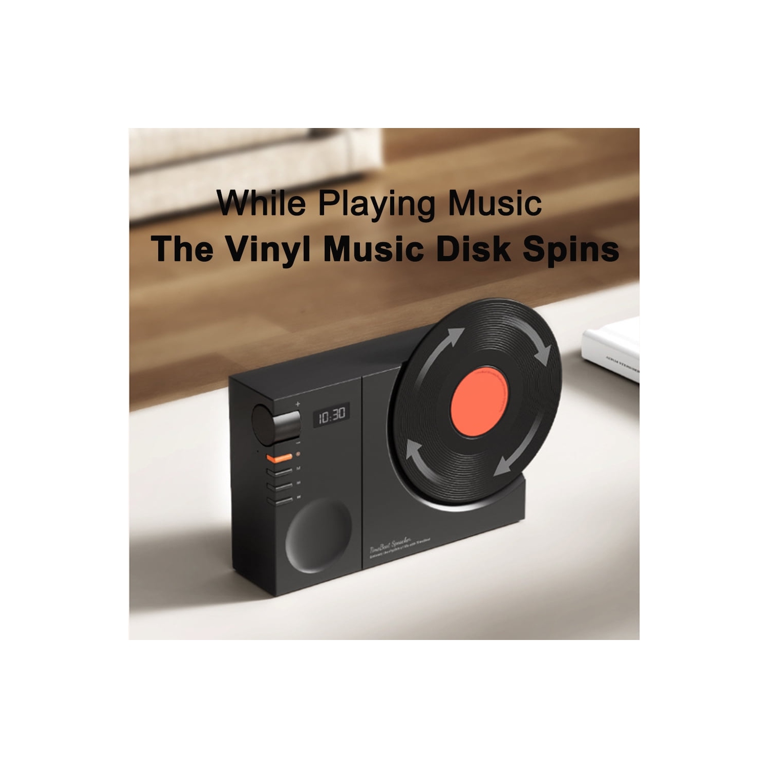 Haut-parleur Bluetooth vintage de style tourne-disque, haut-parleur Bluetooth rétro de style phonographe, bonne amélioration des basses, cadeau de