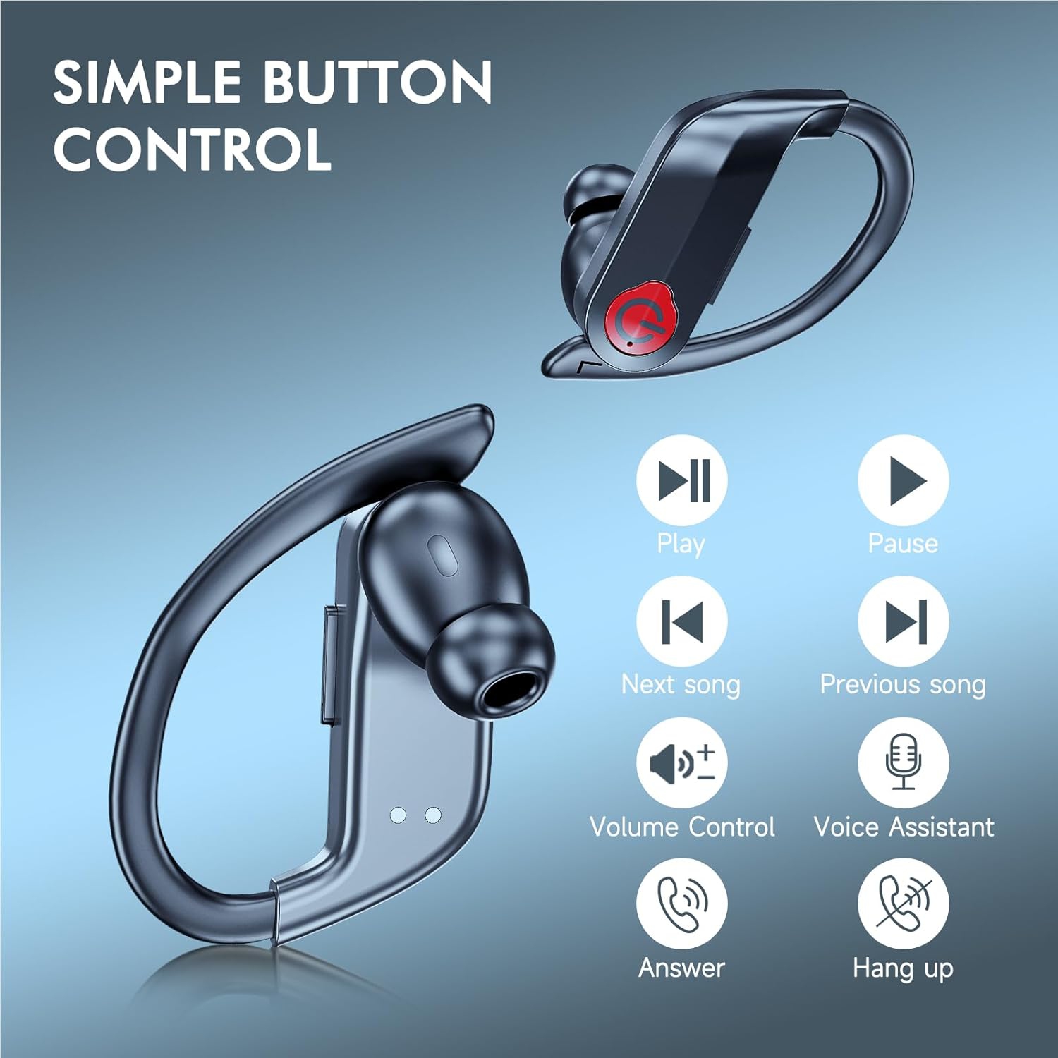 Bluetooth Earbuds Wireless Headphones Sports Earphone Over-Ear Headset Waterproof Headphone for Workout