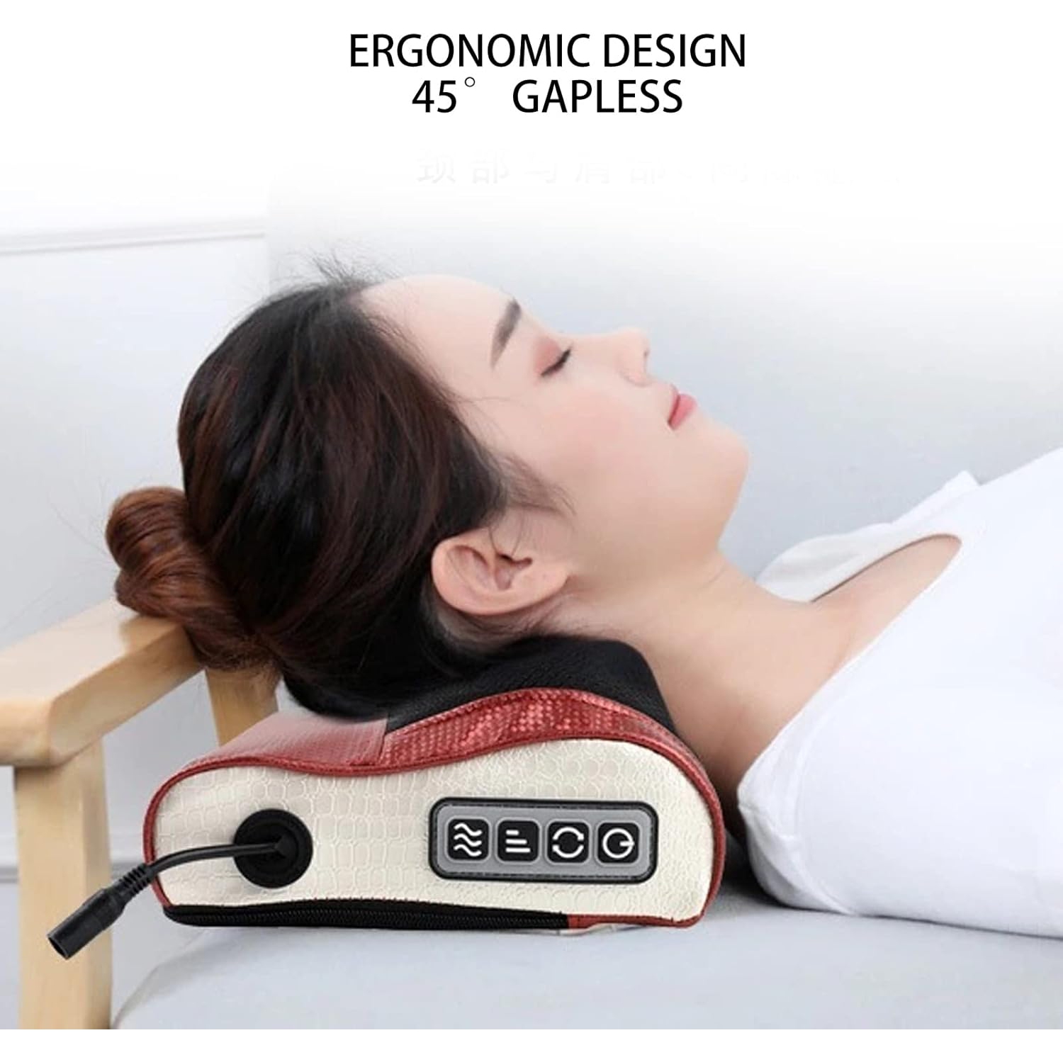 Cervical Massager, Multifunctional Massage Pillow, Neck, Waist, Back, Legs, Massage Vertebrae, Kneading Multifunctional Massager, Rose Red