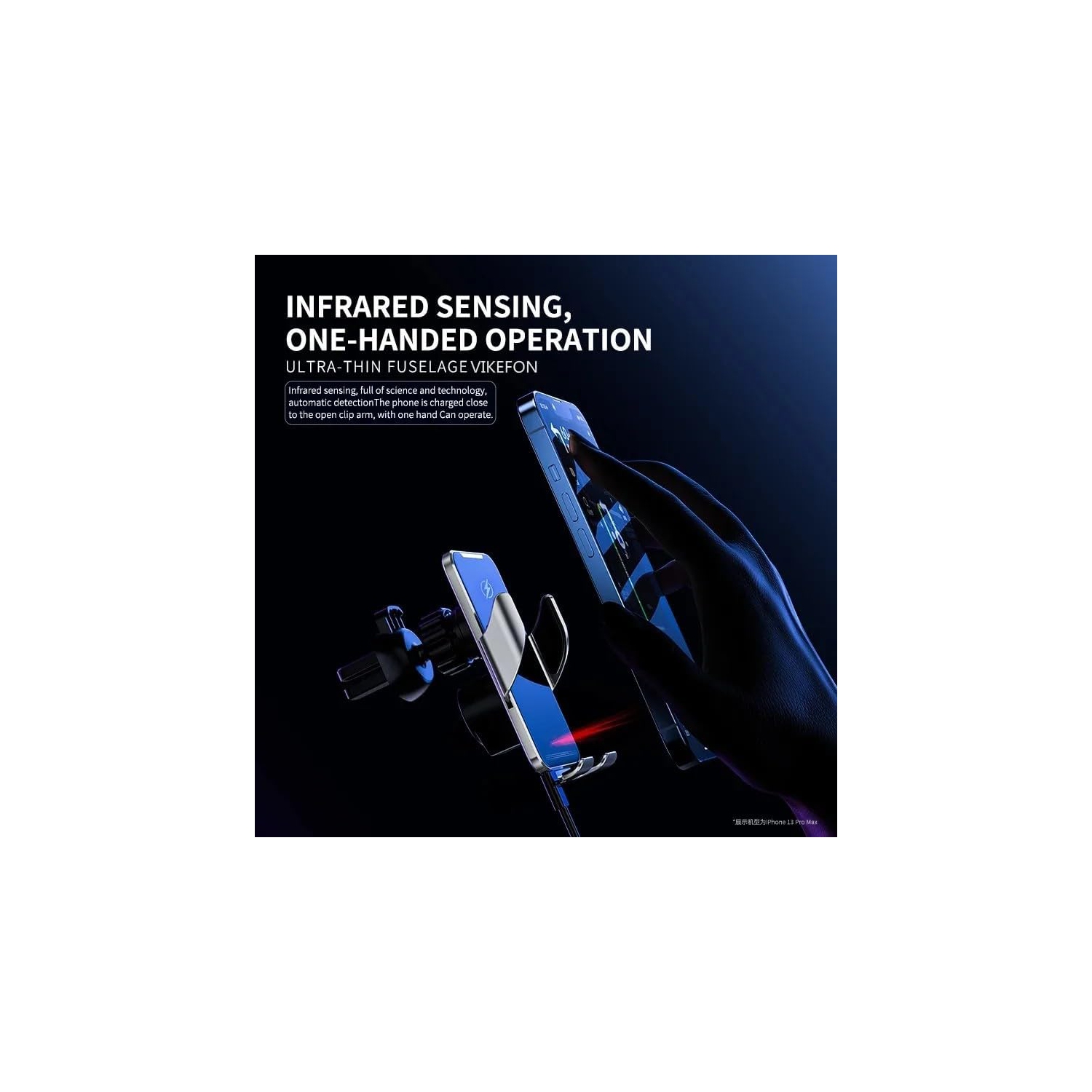 Car accessories car phone holder, wireless charging smart induction navigation car holder, air outlet holder, 15W fast charging automatic clamping