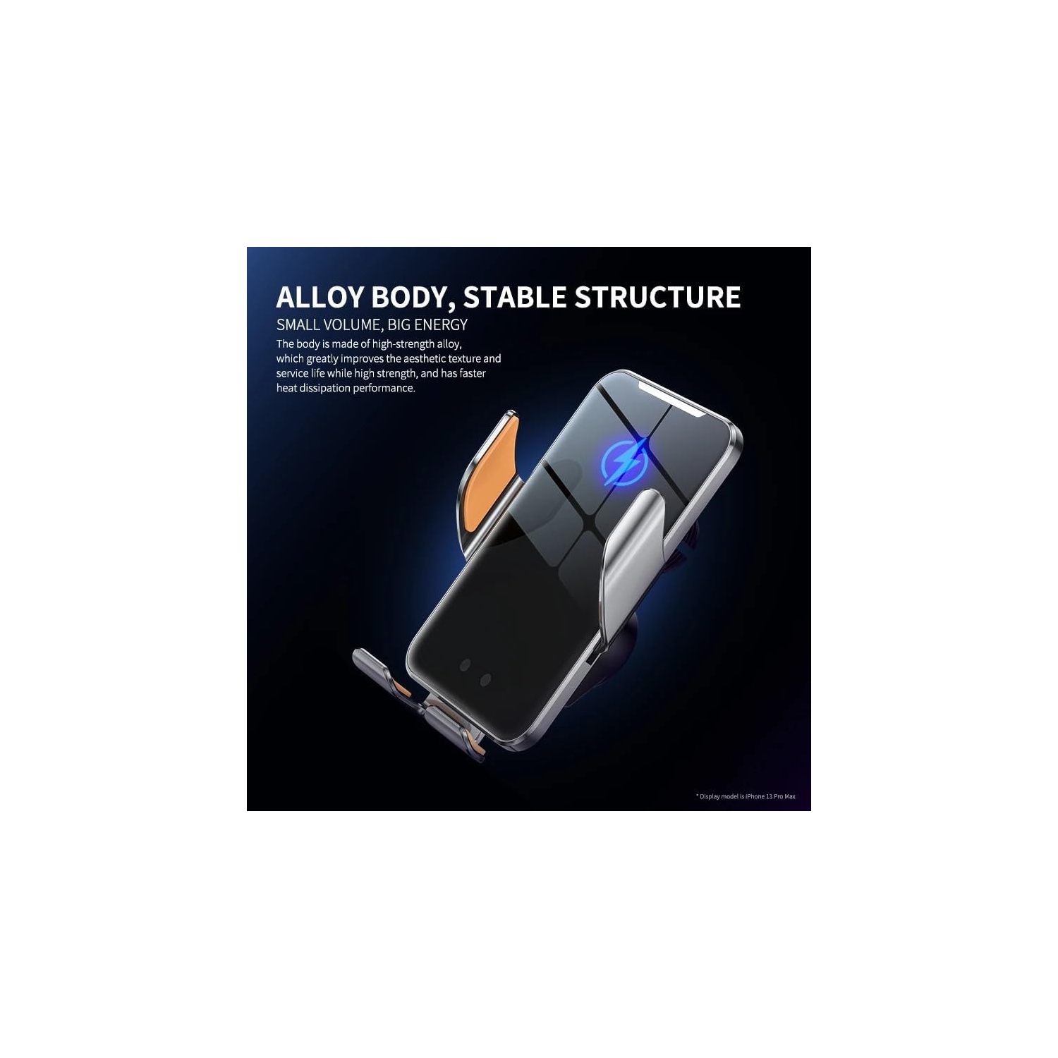 Car accessories car phone holder, wireless charging smart induction navigation car holder, air outlet holder, 15W fast charging automatic clamping