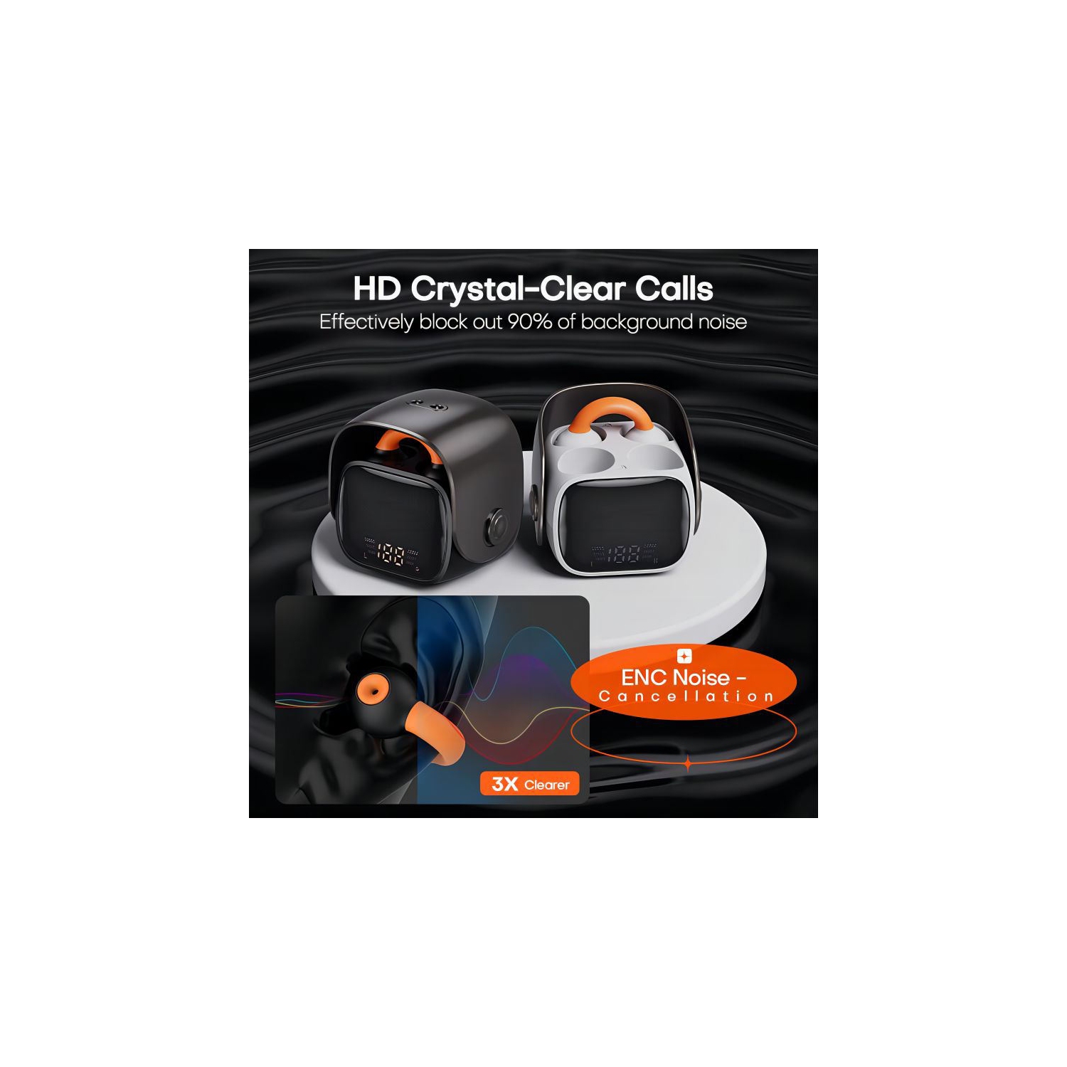 Écouteurs boutons à pince, Bluetooth 5.3 pas dans les oreilles, écouteurs Bluetooth sport tendance, écouteurs bouton LED Display à conduction osseuse