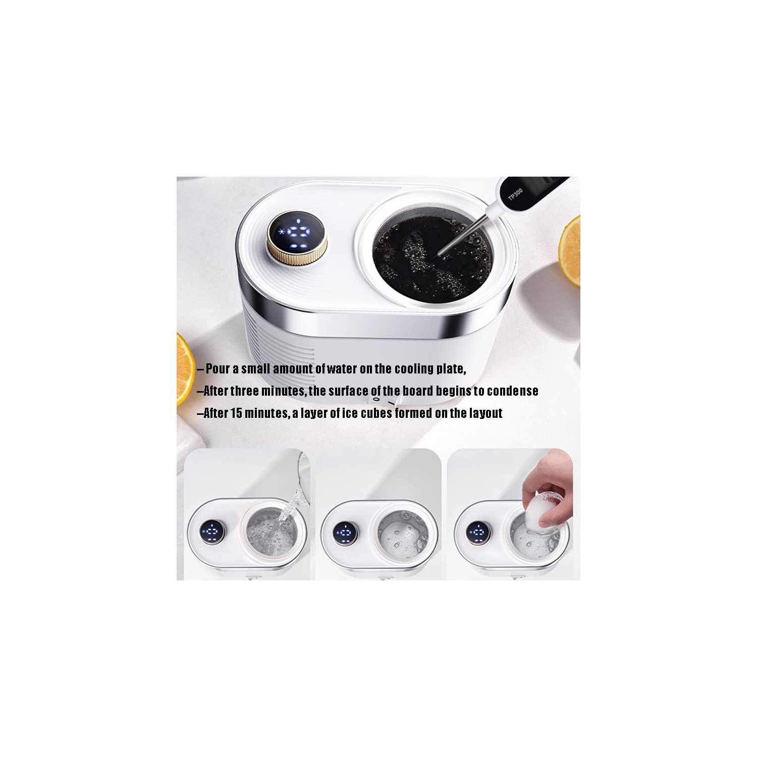 Mini gobelet à refroidissement rapide, -1 ℃-70 ℃ Mini réfrigérateur de bureau, tasse intelligente pour eau chaude et froide rapide, tasse portative à