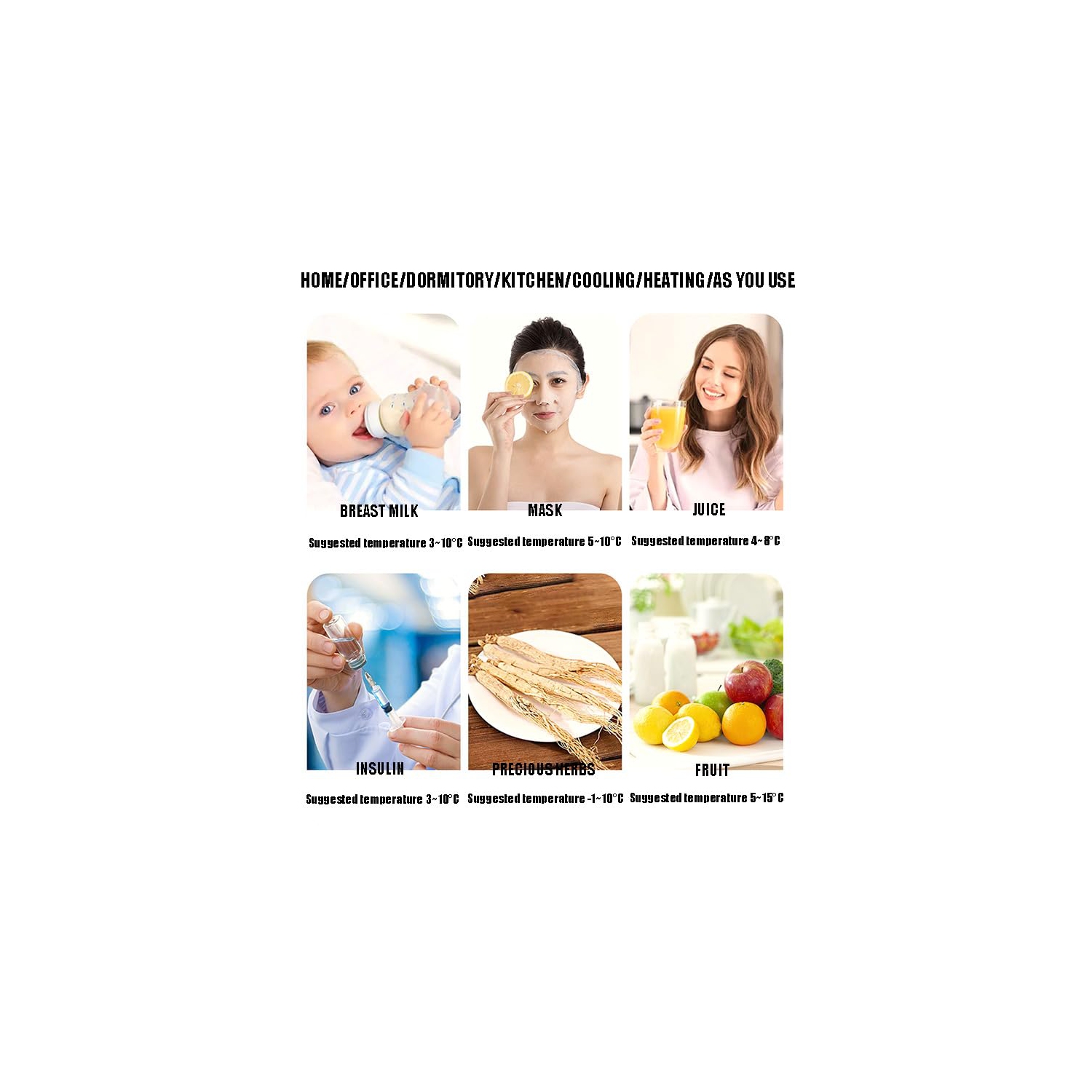 Mini gobelet à refroidissement rapide, -1 ℃-70 ℃ Mini réfrigérateur de bureau, tasse intelligente pour eau chaude et froide rapide, tasse portative à